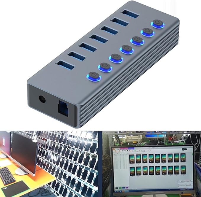 Hub USB 3.0 de 7 puertos con interruptores LED individuales miniatura 7