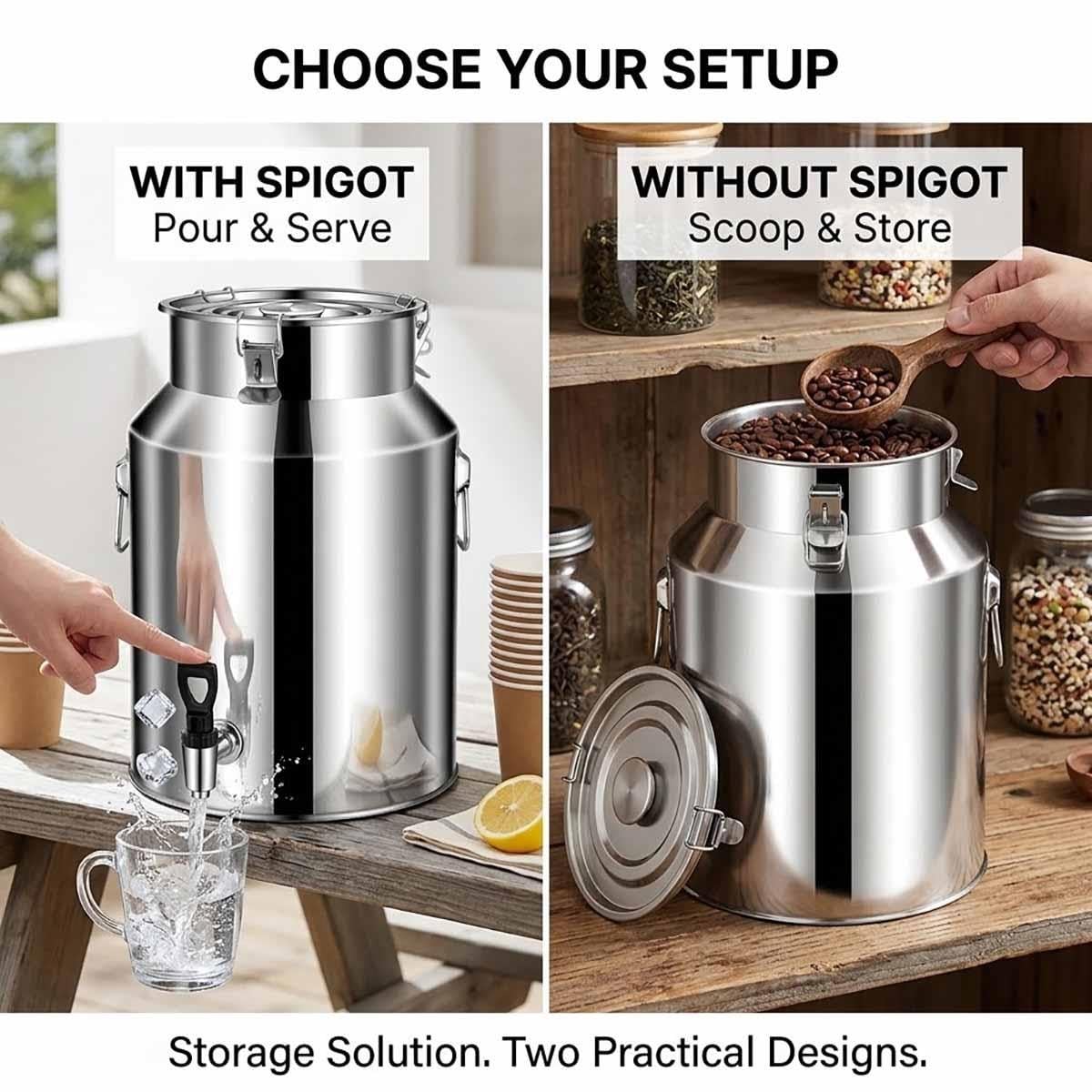Bidon À Lait Inox, Pot À Lait Hermétique, Bidon Alimentaire Avec Robinet