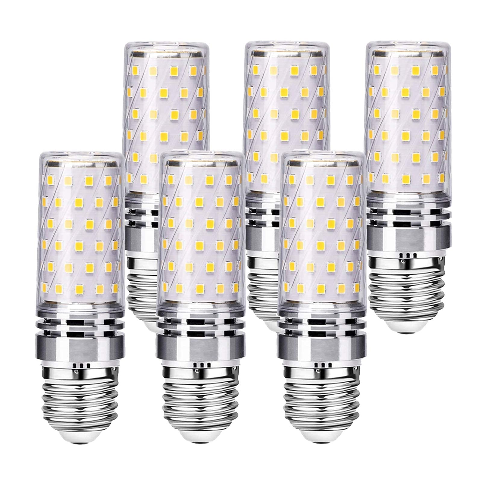 Bombillas LED E27 de maíz,color blanco cálido,3000 K,E27,12 W equivalente a bombillas de 100 W,1320 lm,sin parpadeo,sin intensidad regulable,CA 110 V-140 V/220 V-240 V,paquete de 6(110 V ~ 140 V)