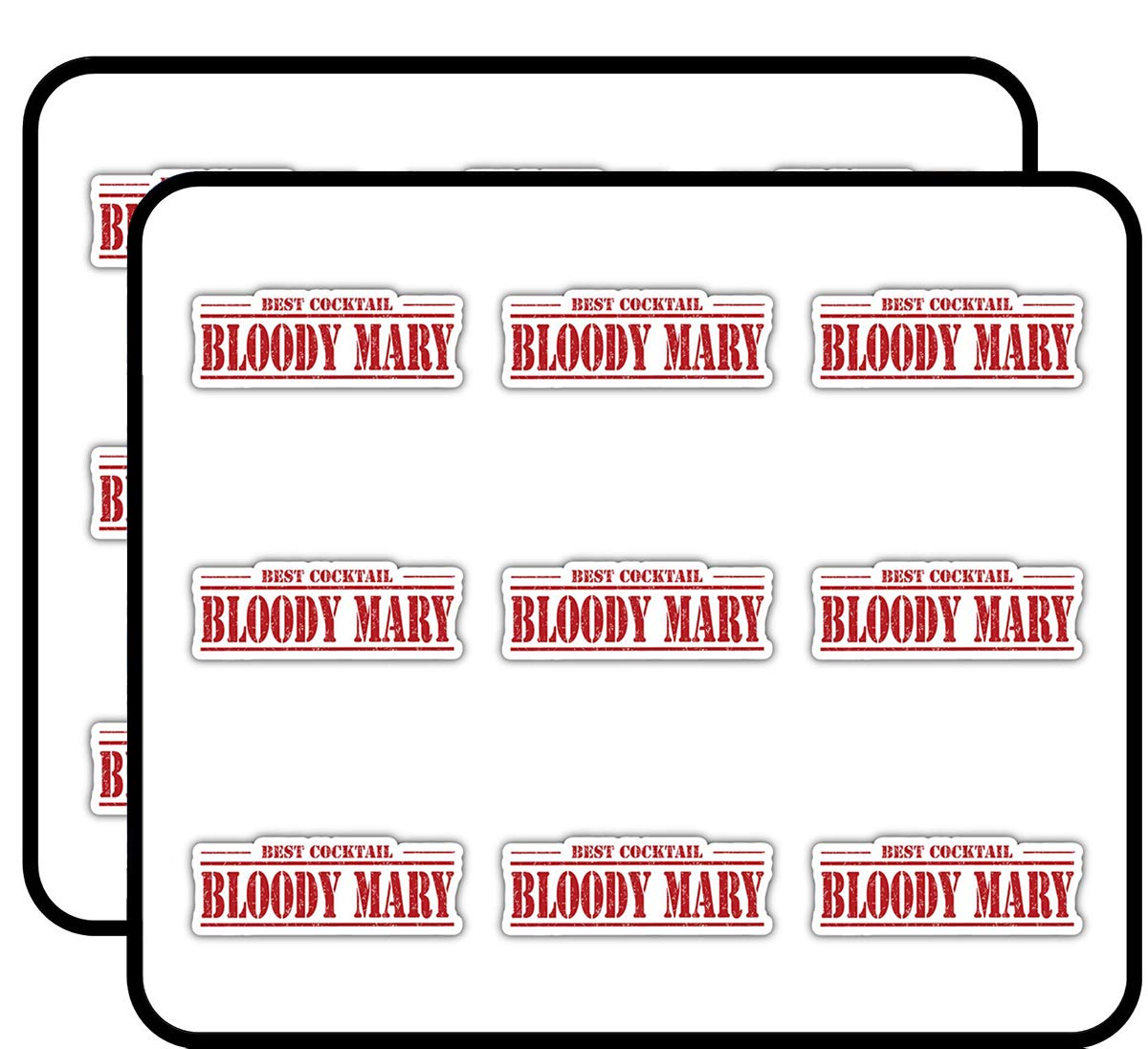 Bloody Mary Best Cocktail Grunge Stamp Art Decor 2" Each Sticker for Scrapbooking, Calendars, Arts, Kids DIY Crafts, Album, Bullet Journals 18 Pack