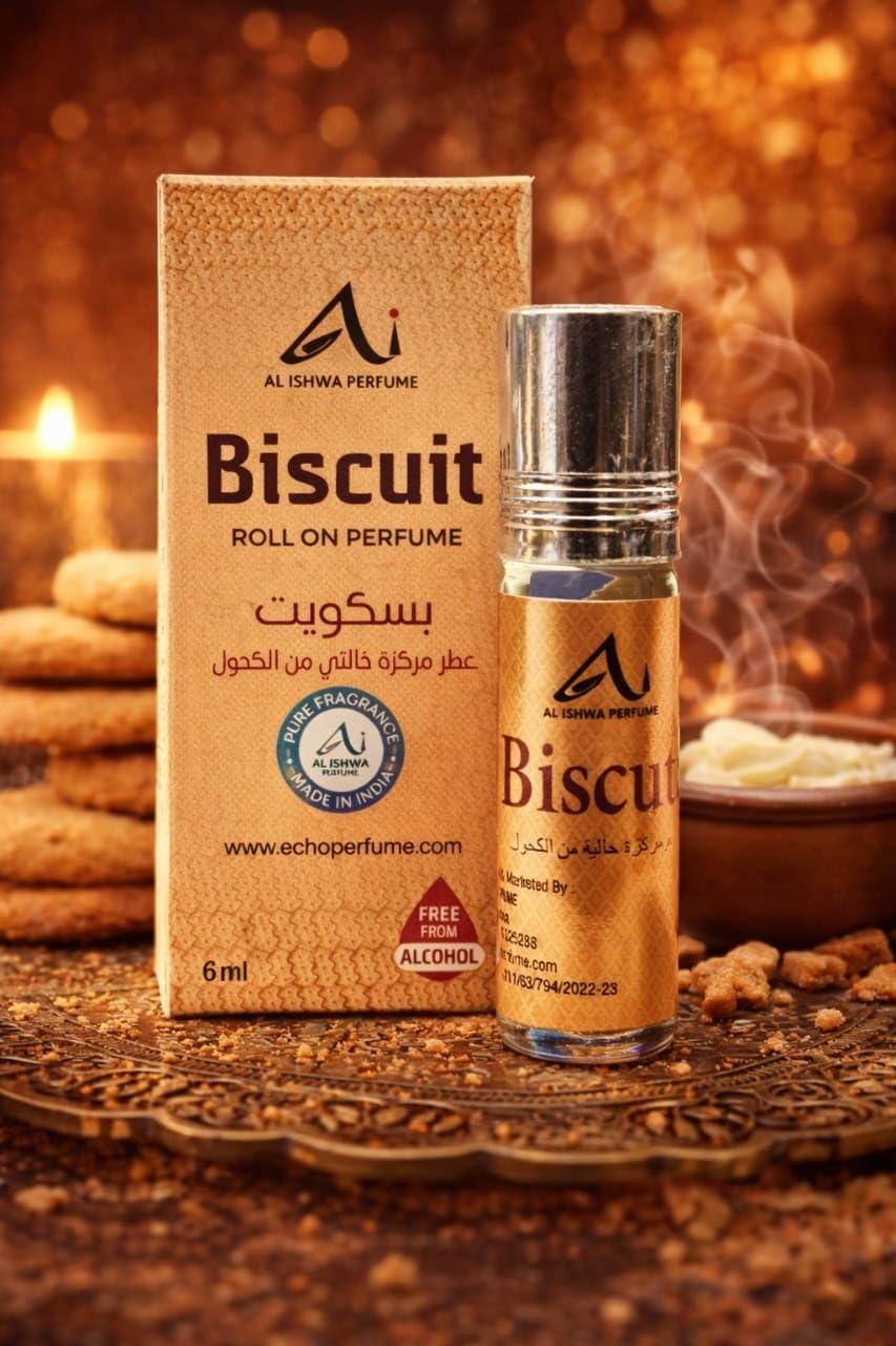 Perfume Biscuit Roll On Attar, 6ml, Pure Fragrance, Unisex, Travel Friendly, Convenient Roll-On, Alcohol-Free, Eco-Friendly Design, Long Lasting Flavour Fragrance (6ml)-image-13