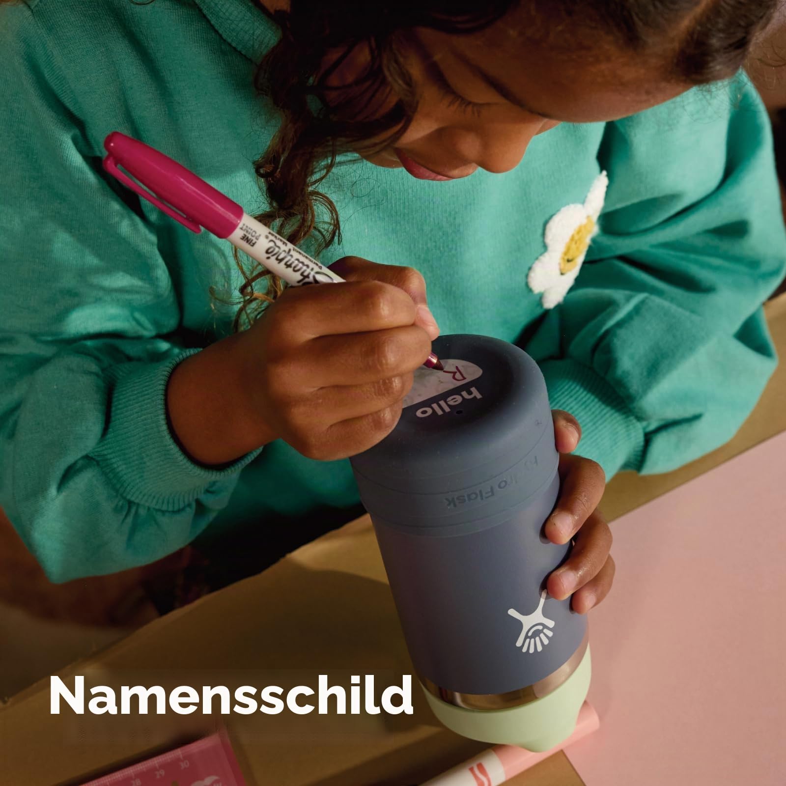 Hydro Flask 510 g Kinder-Strohkappe und Stiefel mit breiter Öffnung, Anemone