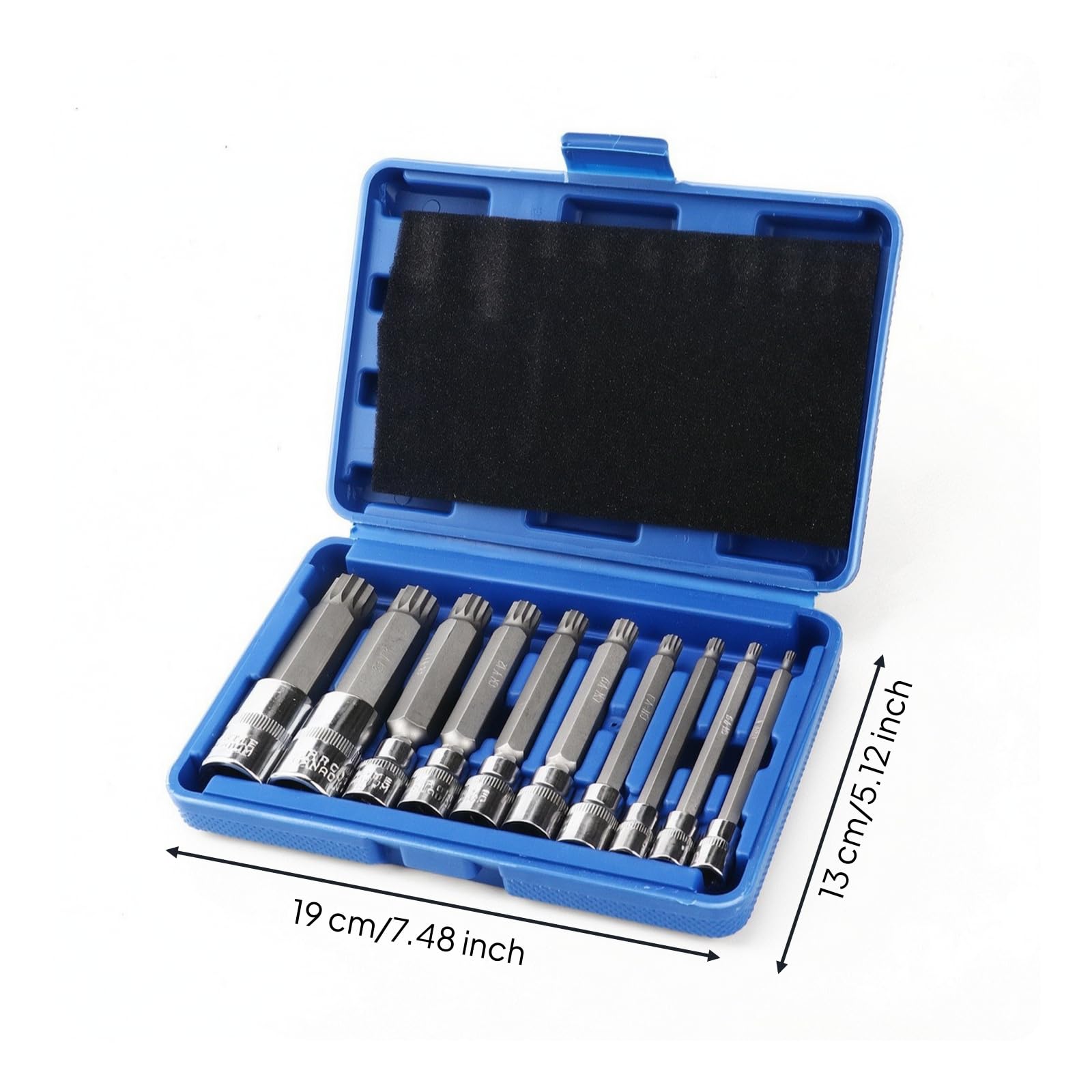 10 Pezzi Kit di Inserti a Bussola Portatile Utensili Durevole Attrezzi per Meccanici, Manutentori, Officina, Garage