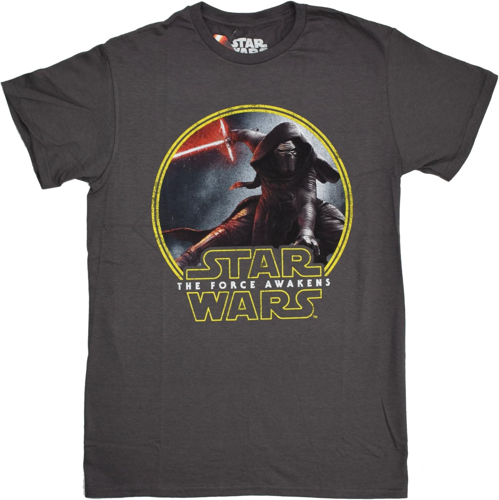 Star Wars Force Awaken Kylo Ren Badge T-shirt (Extra Large, Charcoal)