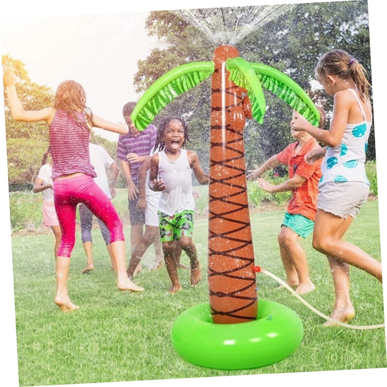 Juguete Rociador de Agua Cocotero Inflable de PVC para Césped