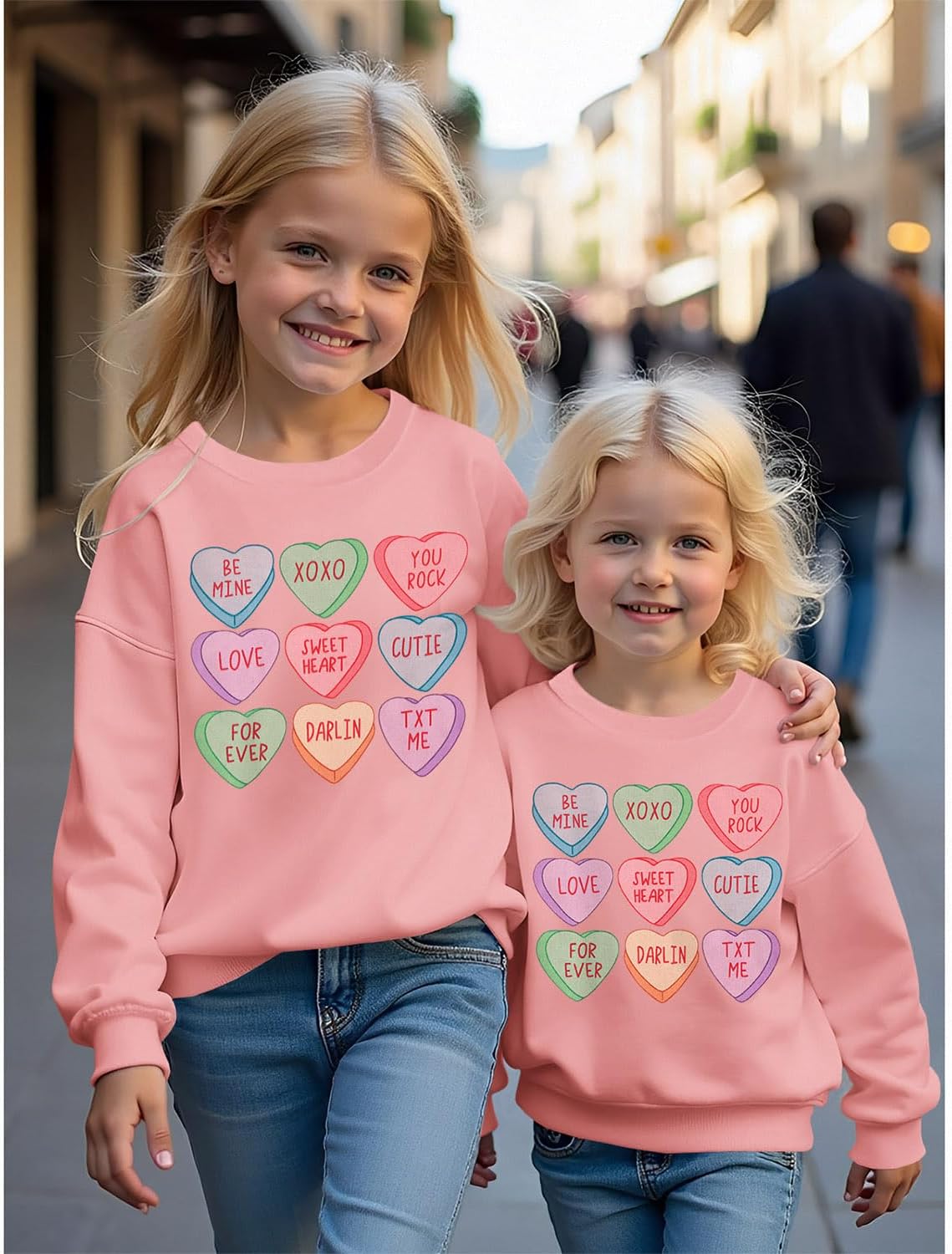 Ritatte Mommy and Me Valentines Sweatshirt Love Heart Graphic Letter Pullover Family Matching Outfit Long Sleeve Tops - Image 4