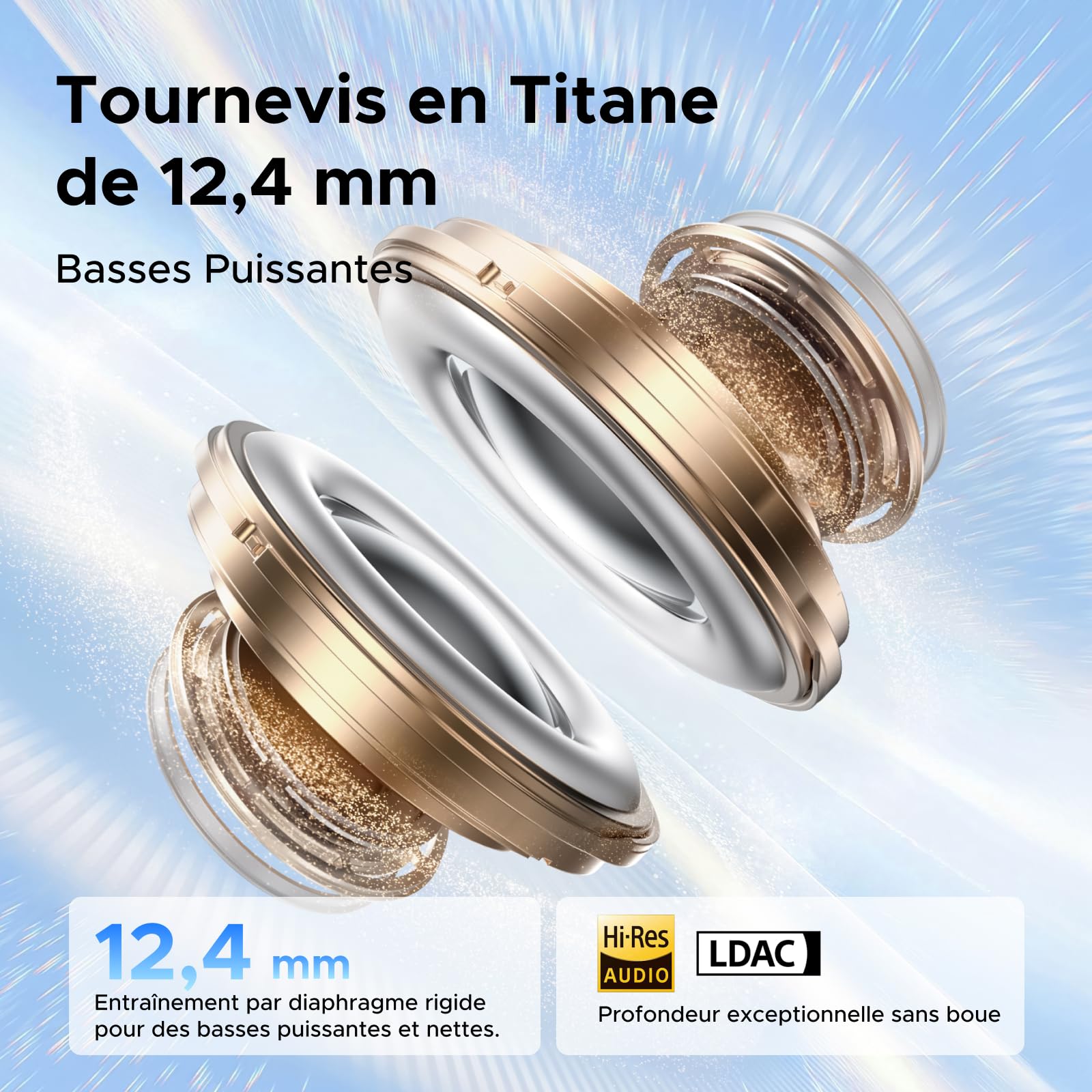 UGREEN EchoBuds Plus Écouteurs Bluetooth sans Fil ANC Adaptative 55db Hires
