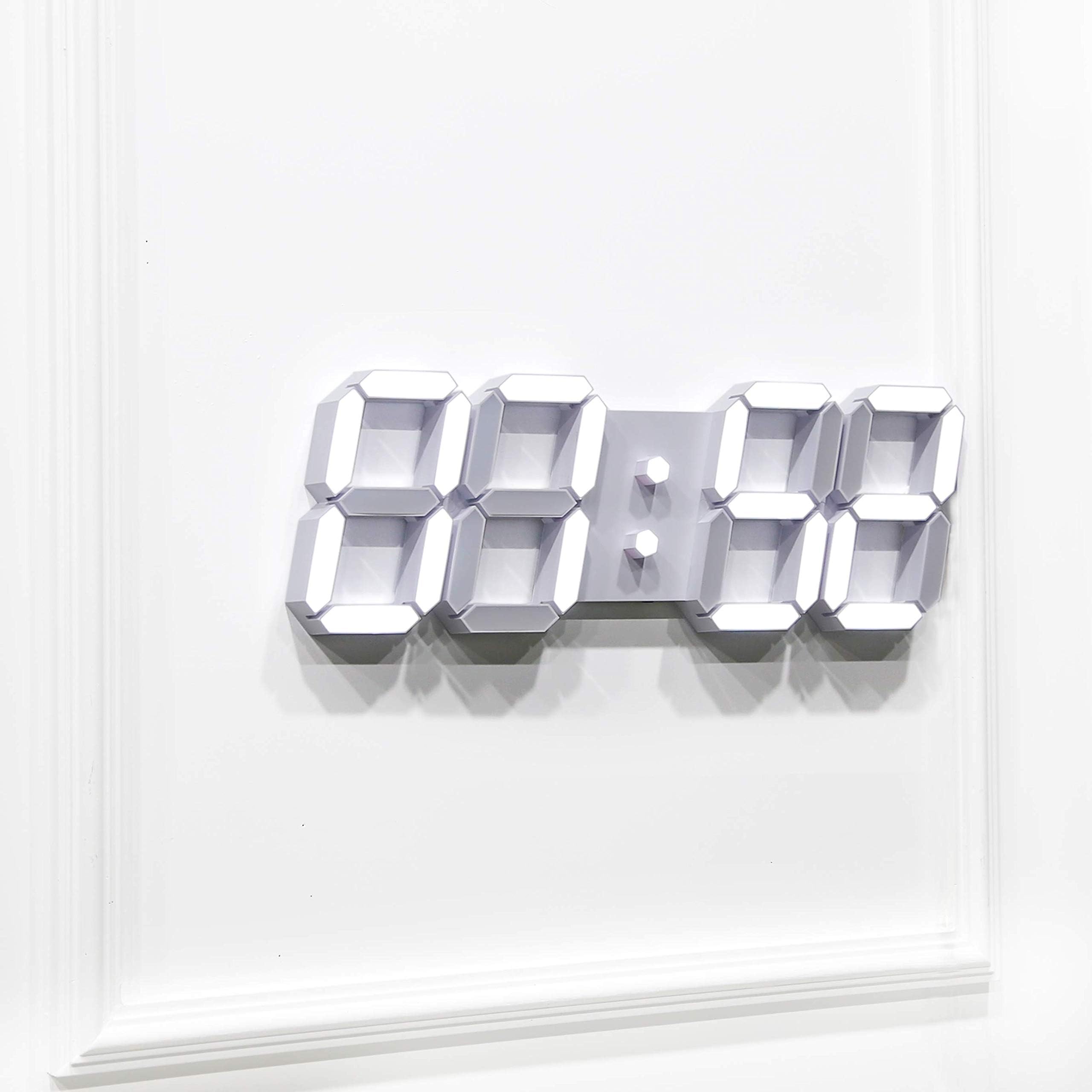 White Modern LED Digital Wall Clock Plus+