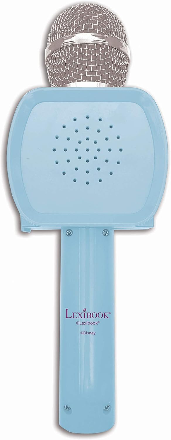 Lexibook- Frozen 2 Elsa Anna Olaf Bluetooth Microphone with Voice Changing Function, Phone Case Included, Built-in Speaker, Blue, MIC240FZ
