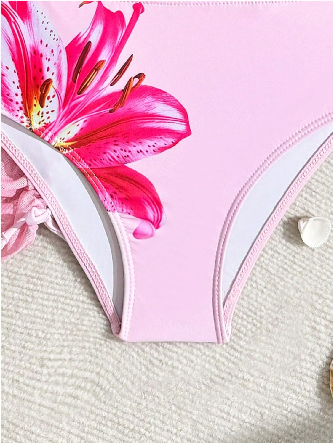 Girl's 3 Piece Cute Bowknot Bathing Suit Halter Triangle High Waisted Swimsuit with Beach Cover Up Skirt - Image 4