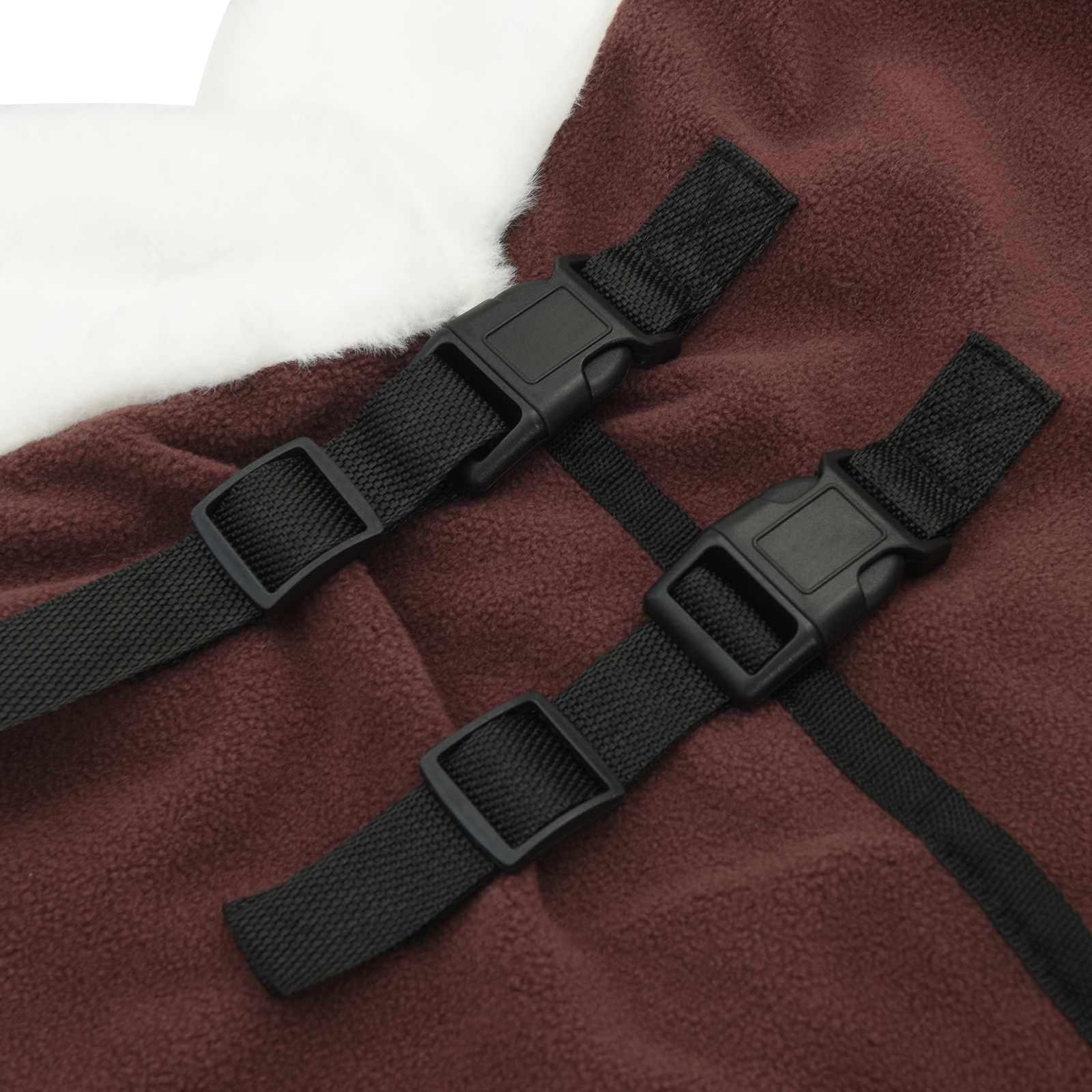 Pferdefleecedecke Dunkelbraun 165 cm Polarfleece für kaltes Wetter mit abnehmbarem Bezug, verstellbaren Schnallen und winddichtem Design – warme Pferdedecke für den Winter.