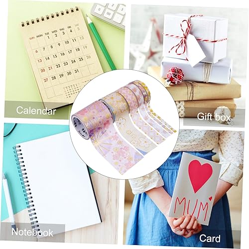 Miniatura 5 de EXCEART 1 juego de 6 piezas de cinta washi de estampado en caliente, juego de calcomanías de Navidad, juego de regalo de cinta washi para