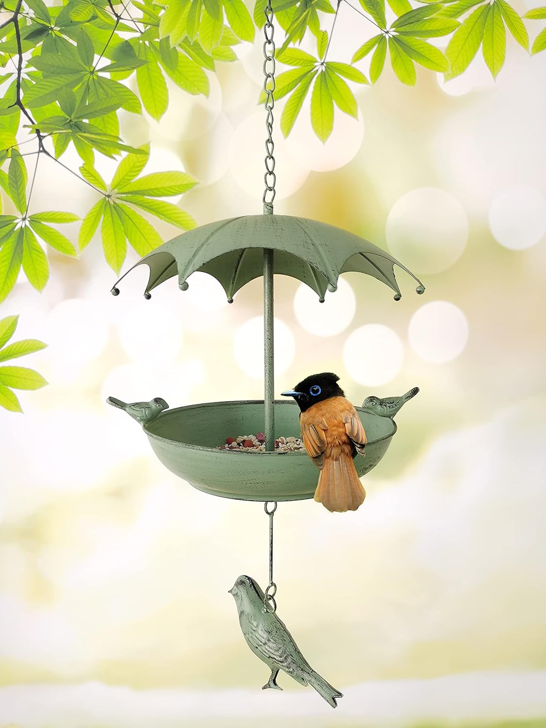 Bird Feeder Hanging Tray - Seed Tray for Bird Feeders - Umbrella Hanging Birdbath Feeder (Blue) : Patio, Lawn & Garden