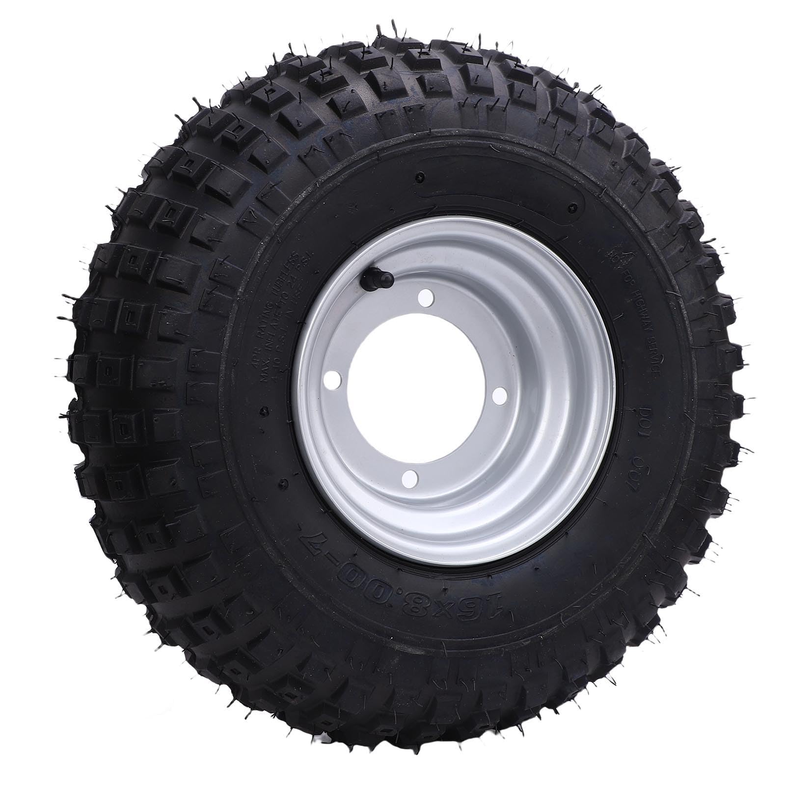 Ausla 16x8-7 ATV GO Kart Rad, Pünktungsnachweis 7 Zoll Tubeless Rad mit 4 Löcher Reifen Rand Montage für Quad Off Road, Wagen, Rasenmäher