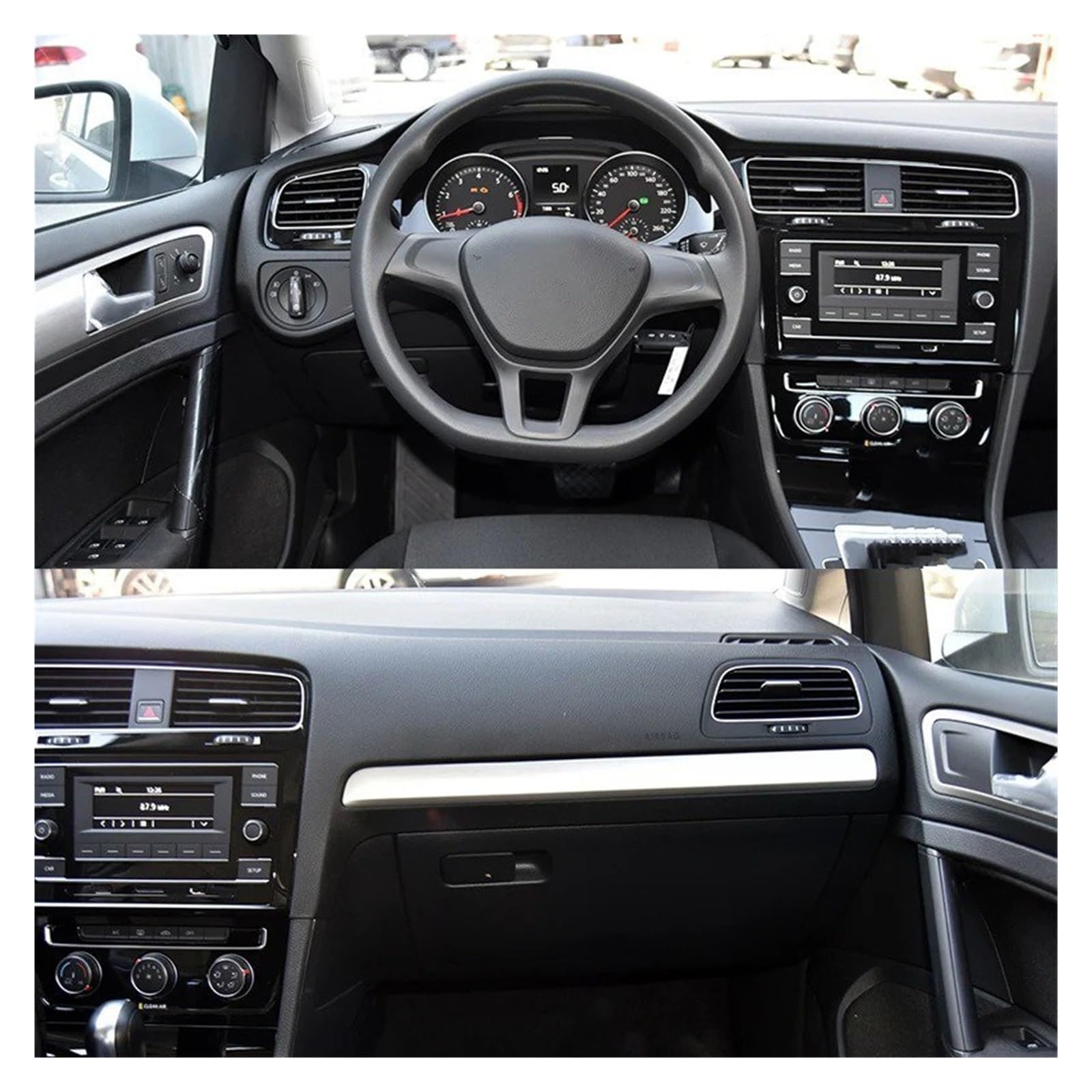 AC Vent Griglia Per Per Golf 7 7.5 MK7 MK7.5 Bocchette Dell'aria Condizionata Anteriori A/C Presa Dell'aria Condizionata Clip Linguetta 5G1819703 Bocchette Aria Condizionata(Middle left and right)