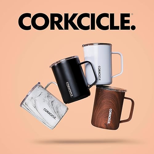 Miniatura 8 de Corkcicle Taza de café, taza de café de viaje aislada con tapa, acero inoxidable, a prueba de derrames, para café, té y cacao caliente, azul marino