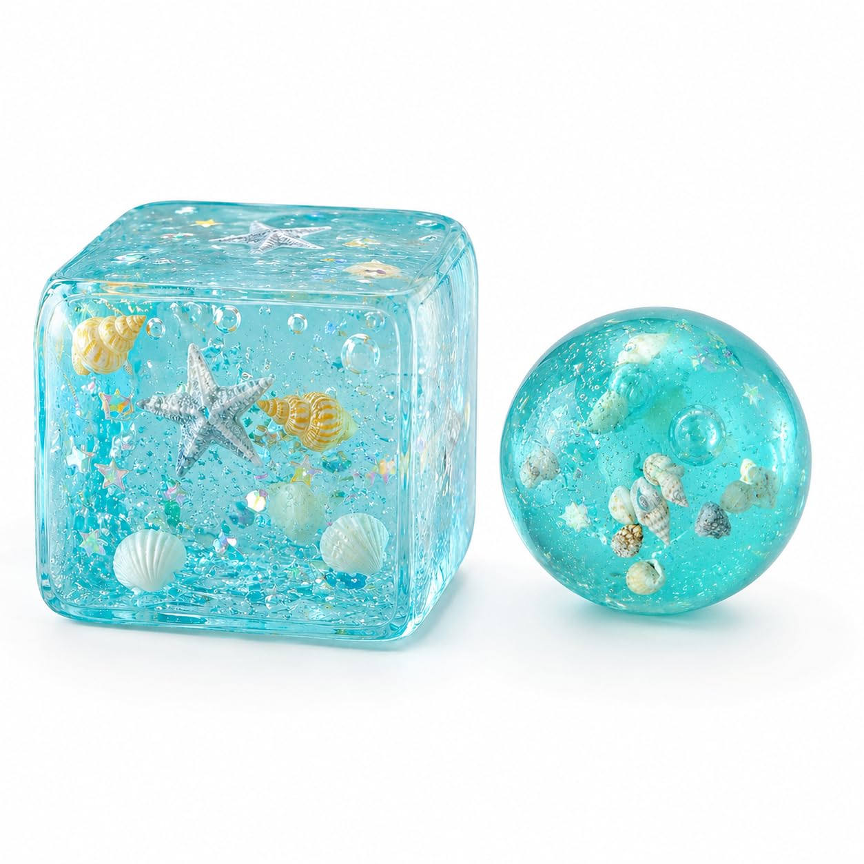 Ice Cube Squishy Slow Rising, Mini Ice Squishies Squeeze Stress Cube Squishy Sensory Collection for Adults, Slow Rise Squishies for Adults Office Stress Relief (1round1square)