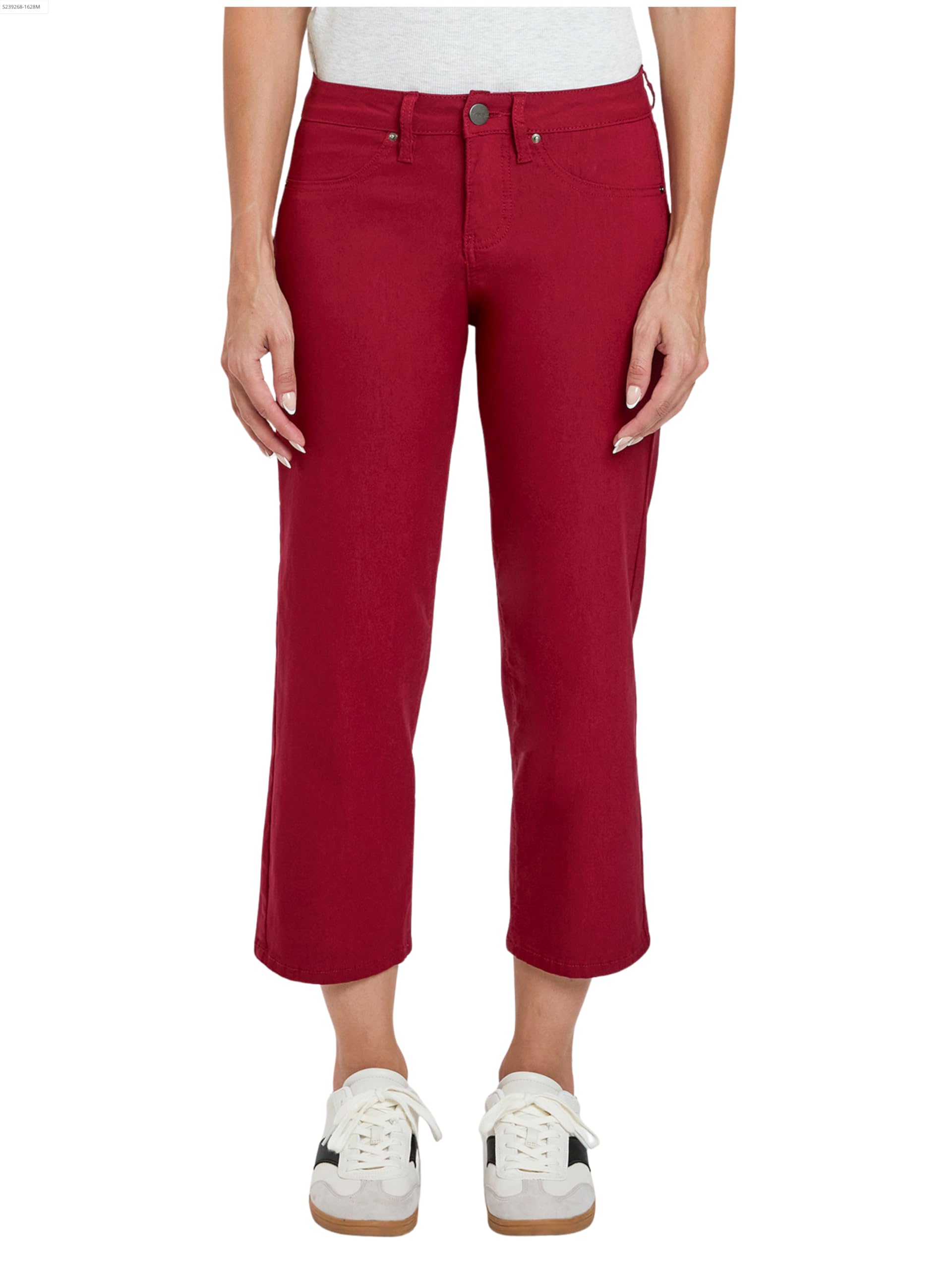 Royalty For Me Womens Womens Hyperstretch High Rise Cropped Wide Leg Flood Pants Wf122631