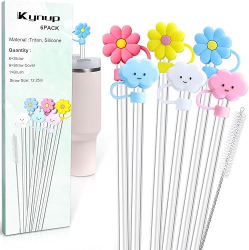 Kynup Popote (paquete de 6), cubierta de popote (6 unidades) para vaso Stanely de 40 onzas, material Tritan reutilizable, tapa de paja de material disponible en Yaxa Venezuela