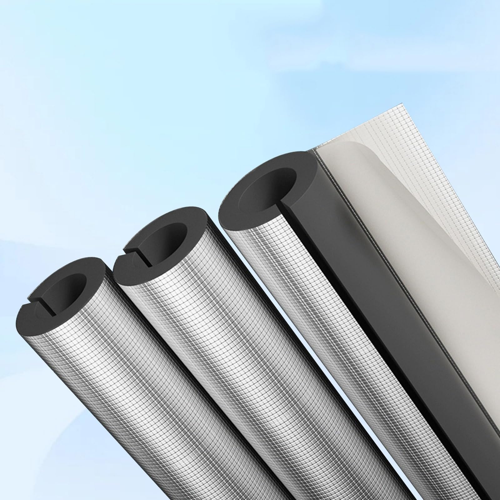 Isolamento impermeabile for tubi, tubo isolante in schiuma for tubi, rivestimento isolante for tubi di condizionatori d'aria, tubo isolante autoadesivo in schiuma a metà(ID*TH-114*40mm/4.49*1.57in)