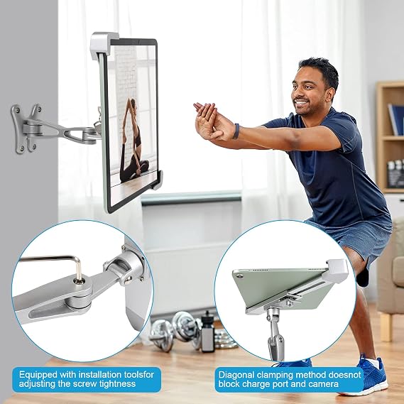 Anti Theft Wall Tablet Mount, Lockable Tablet Wall Holder with Lock and Key