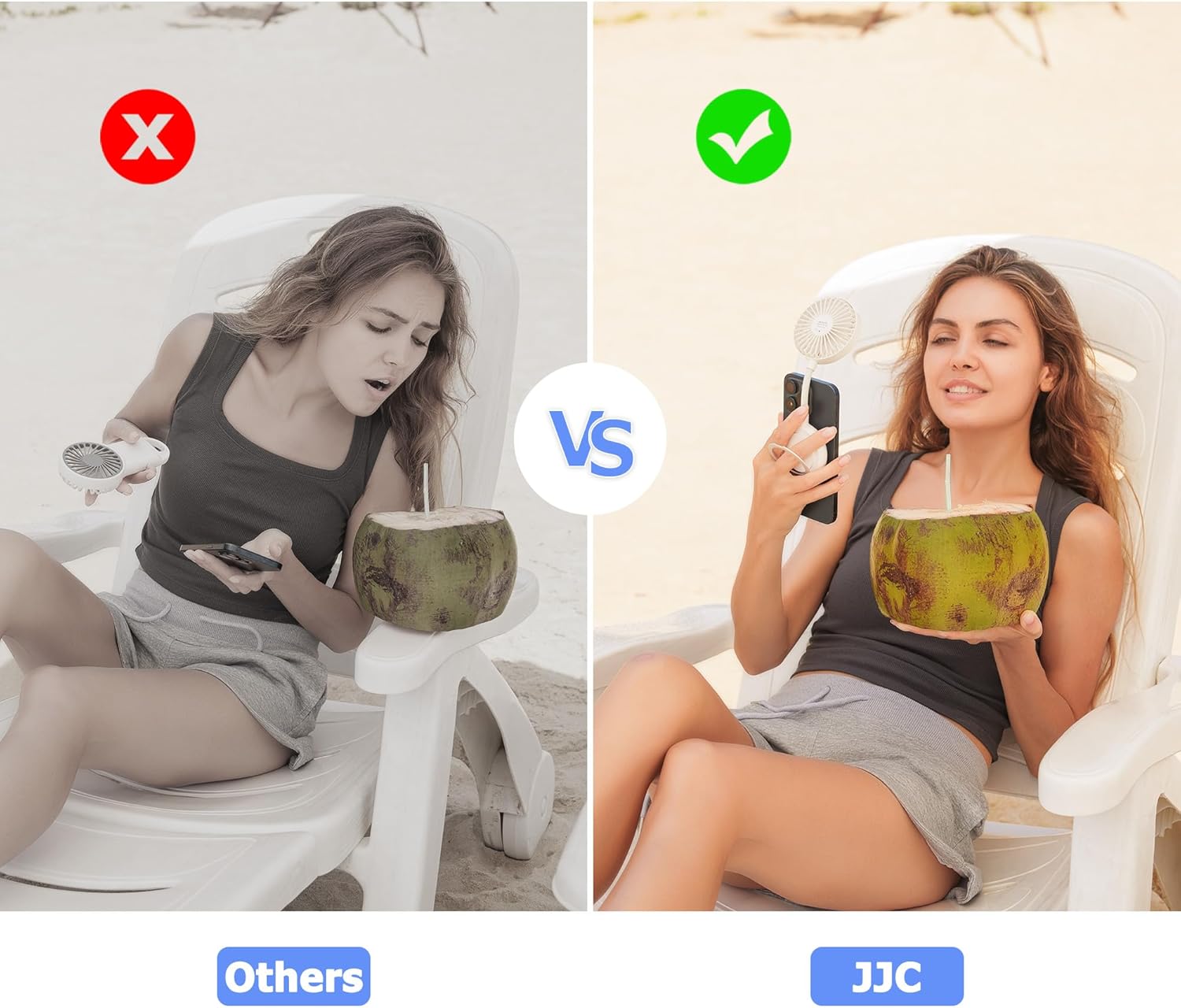 Kiorafoto Phone Fan + Phone Mount：Magnetic Cell Phone Fan with Magnetic Flexible Phone Mount