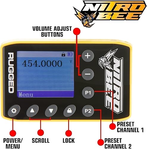 Miniatura 5 de Rugged Radios Nitro Bee Xtreme Receptor de carrera UHF de un solo canal