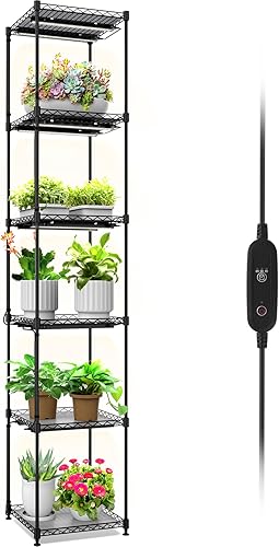 Barrina Soporte para plantas de bricolaje con luz de cultivo para plantas de interior, paquete de 10 luces negras de cultivo T5 de 50 W de 1 pie y