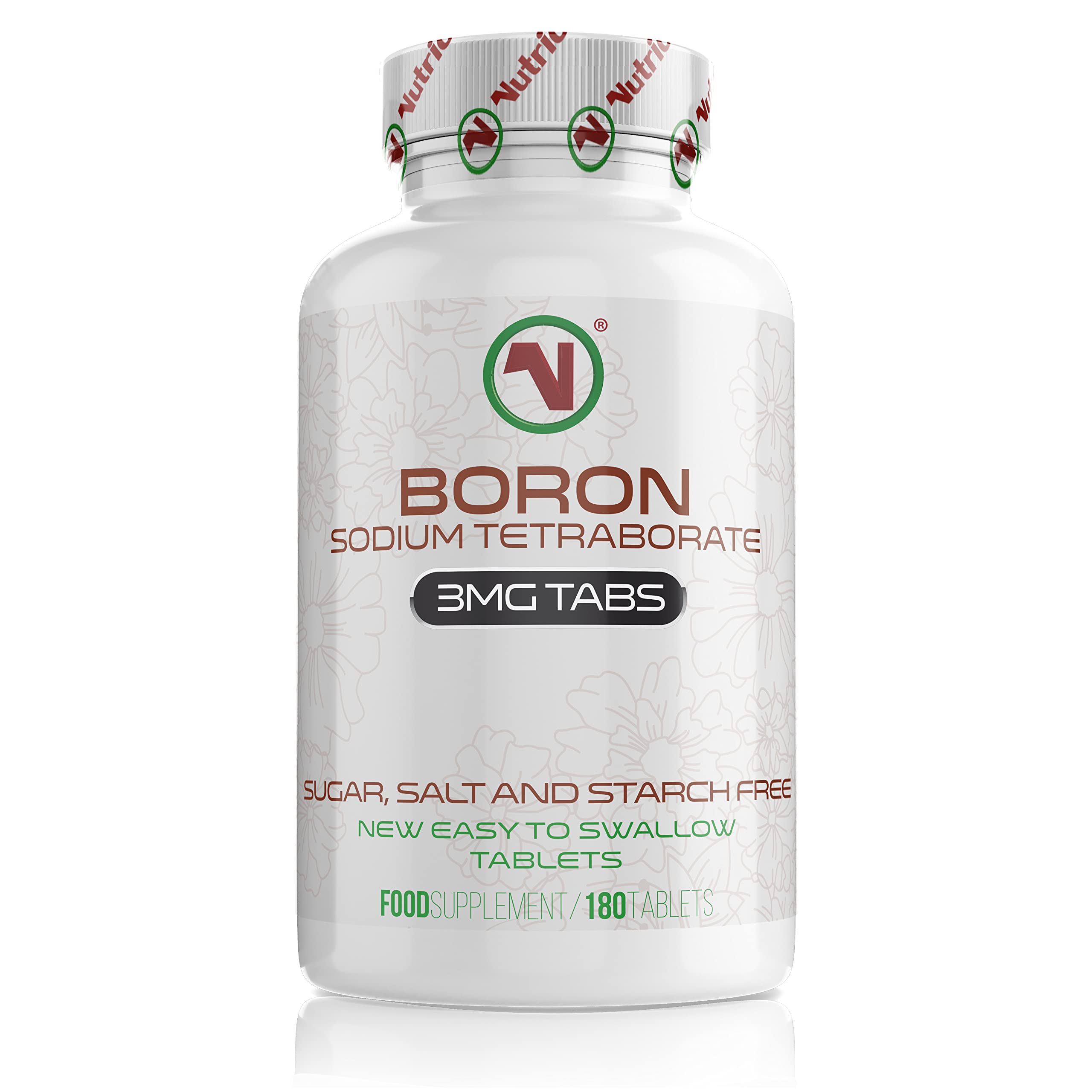 Nutriodol Boron 3 mg – Easy-to-Swallow Vegan Tablets | from Sodium Tetraborate | Clean-Label, Non-GMO & Gluten-Free | EU GMP/ISO Made | UK-Ready
