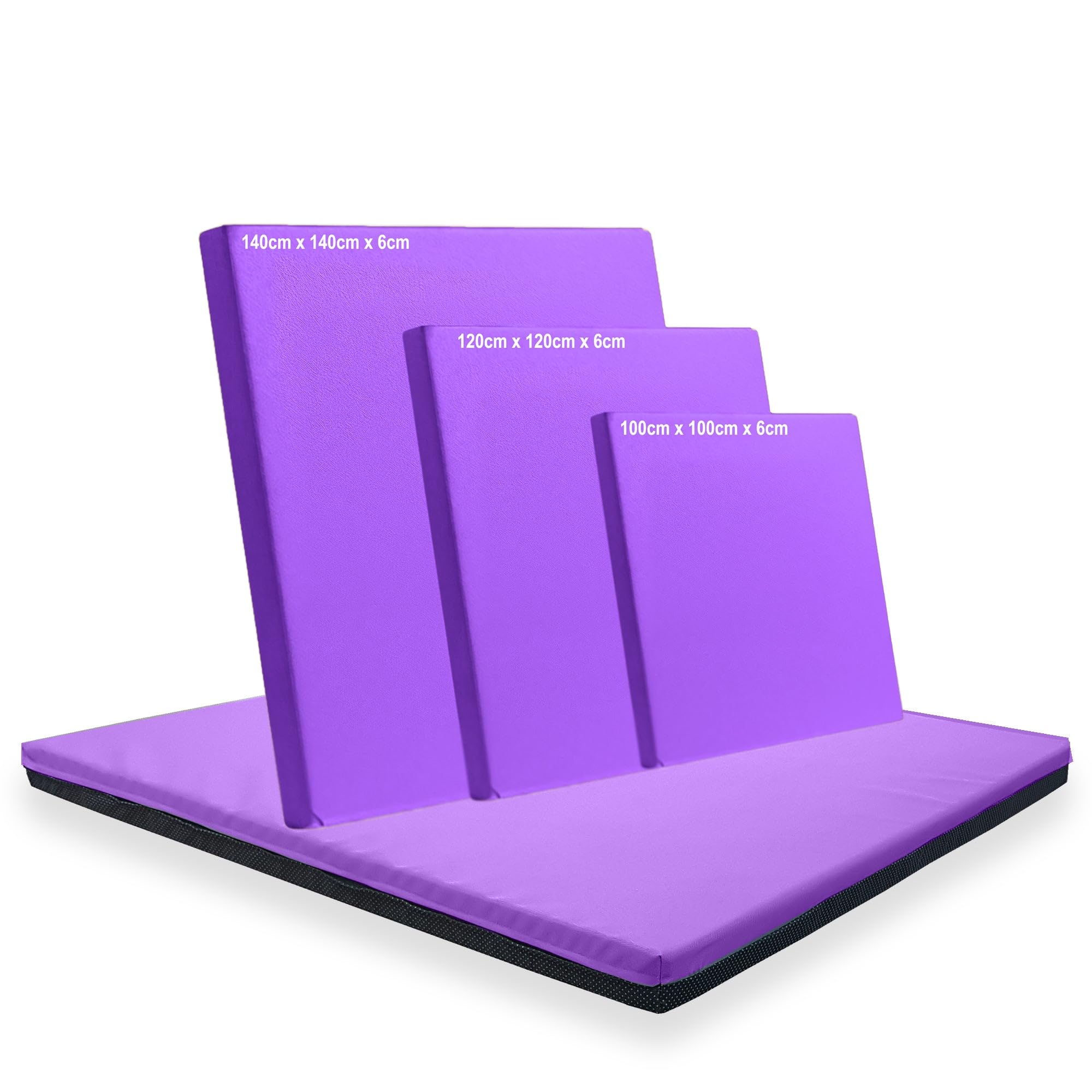 Non Slip Gymnastics Exercise Soft Play Floor Mat For Yoga Aerobics Landing Crashing Training Safe Space for kids (Purple, 100cm x 100cm x 6cm)
