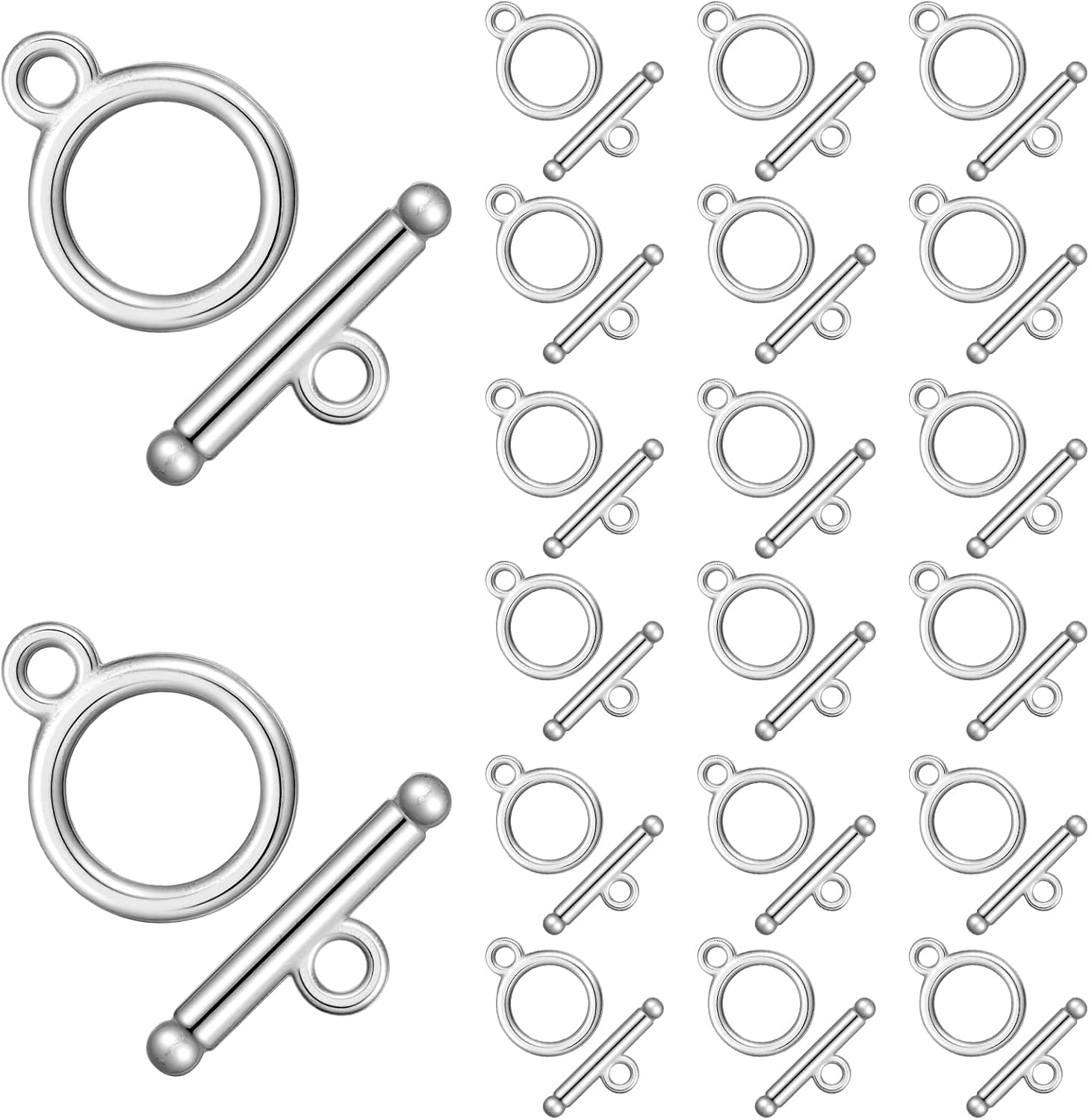 20 Sets Toggle Clasps for Jewelry Making, Stainless Steel OT Toggle Clasps for Necklace Bracelet Jewelry Making, DIY Crafts