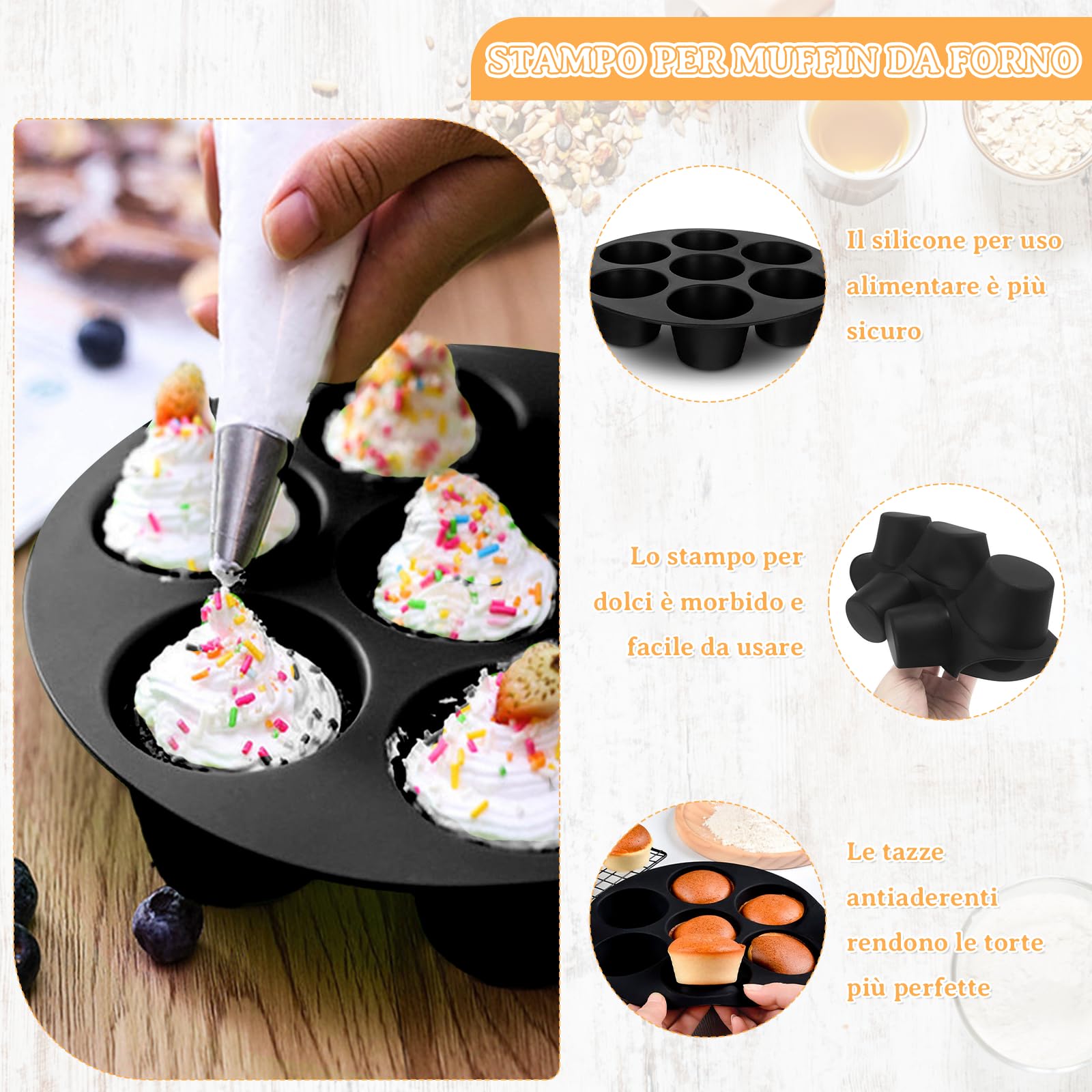 Stampo per mini muffin, 2 stampi in silicone per biscotti