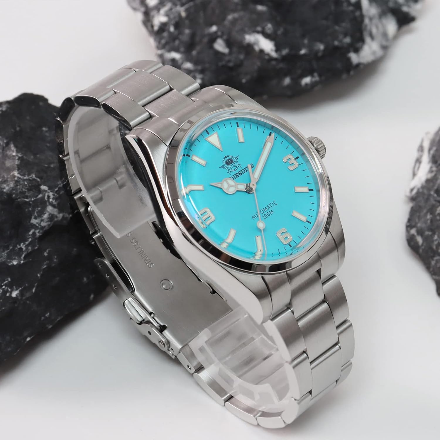 ADDIESDIVE 38mm Orologio Automatico con Quadrante Semplice Piccolo per Uomo e Donna Cinturino in Acciaio NH35A AD2112 ADDIESDIVE 38mm Orologio Automatico con Quadrante Semplice Piccolo per Uomo e Donna Cinturino in Acciaio NH35A AD2112