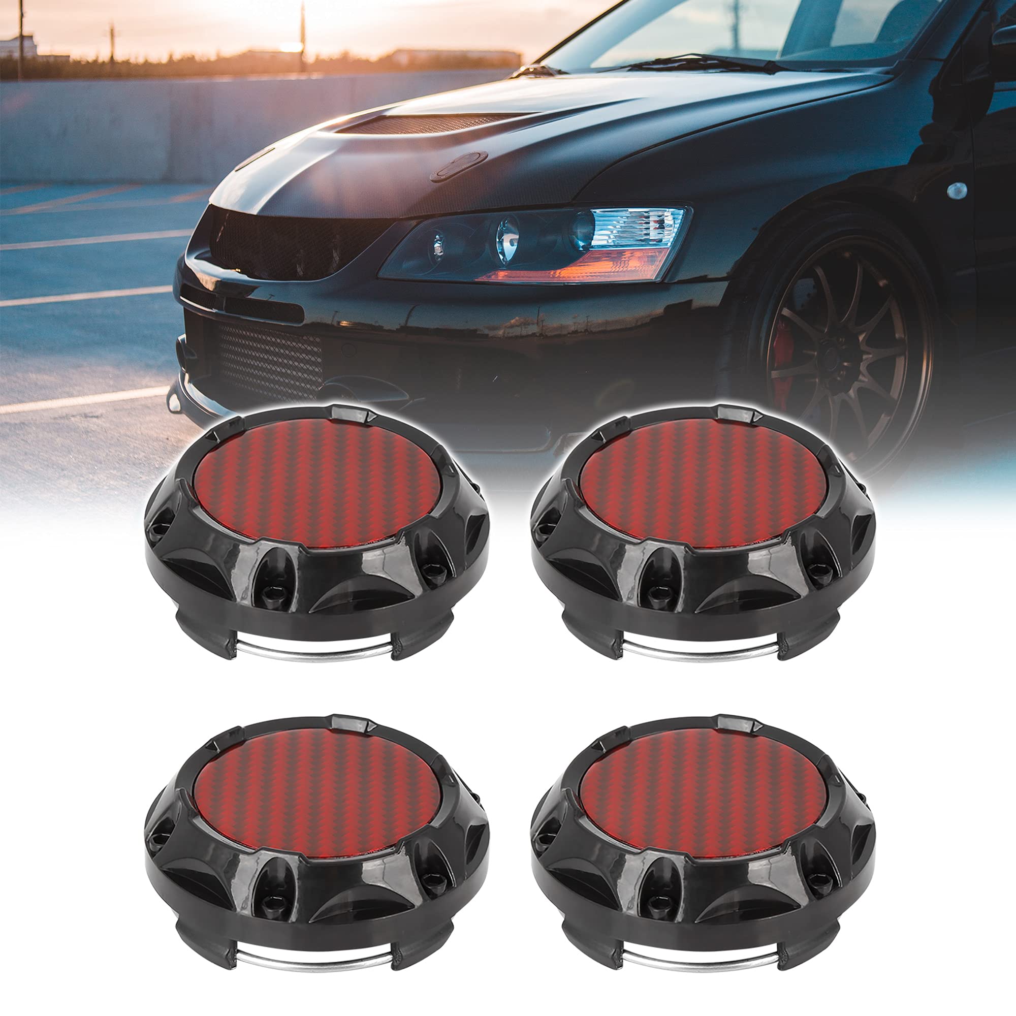 Enjoliveurs De Moyeu Roue - 60 Mm, 5 Clips, Noir, Pack De 4, Universel Pour Voiture, Camion