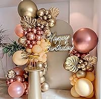 Vista 6 de Metallic Rose Gold Balloons Different Sizes 110 Pcs 18 12 10 5 Inch Chrome Balloon Garland Arch Kit Confetti Balloons Latex Party Balloons for