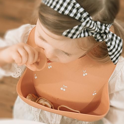 Miniatura 5 de Moonkie Juego de 2 baberos de silicona para bebé sin BPA impermeables suaves duraderos ajustables para bebés y niños pequeños gris oscuroKodak