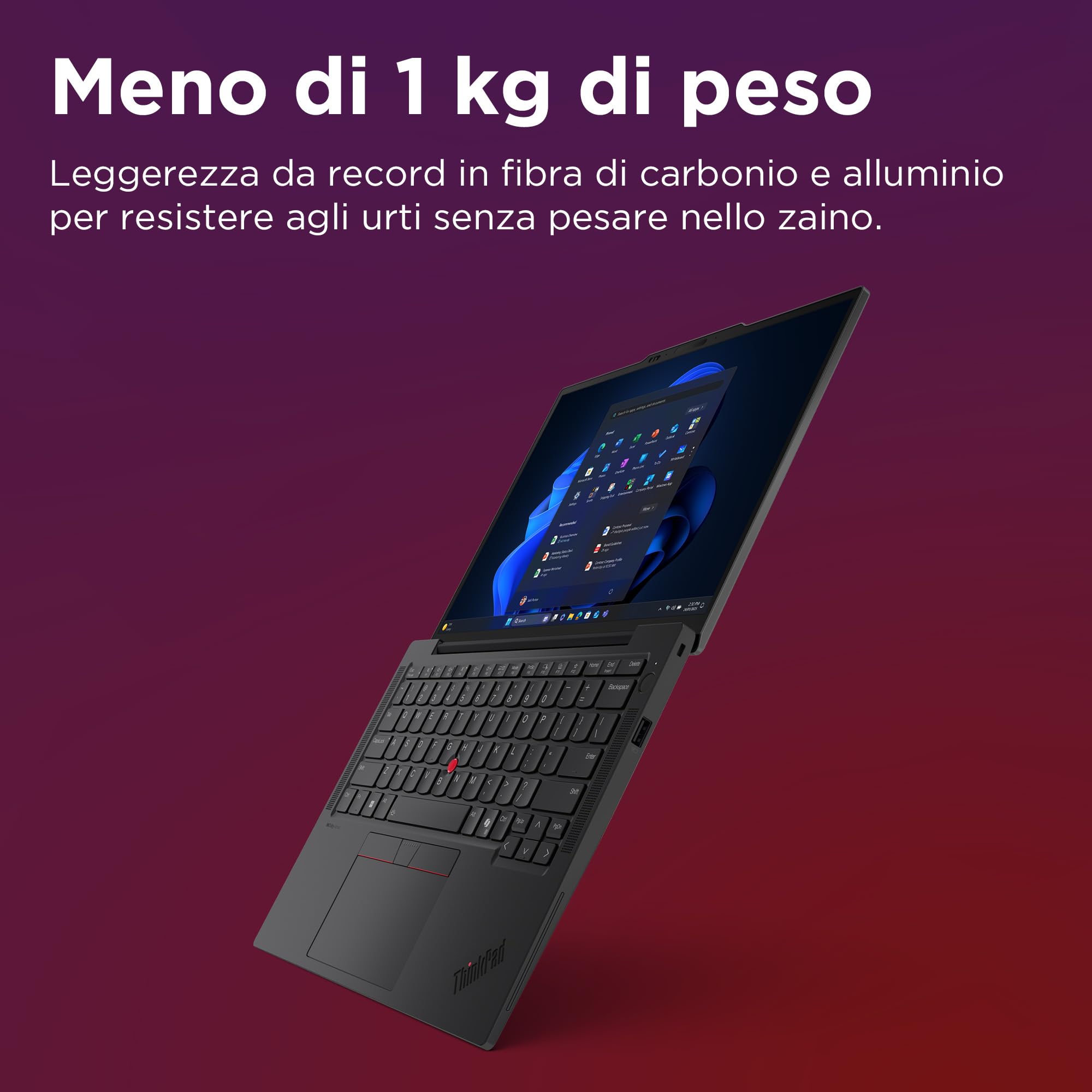Lenovo ThinkPad X13 Gen 6, Laptop ultraleggero 13.3" WUXGA – Nero Processore Intel Core Ultra 7 con IA, RAM DDR5 16GB, SSD 512GB, Videocamera 5MP