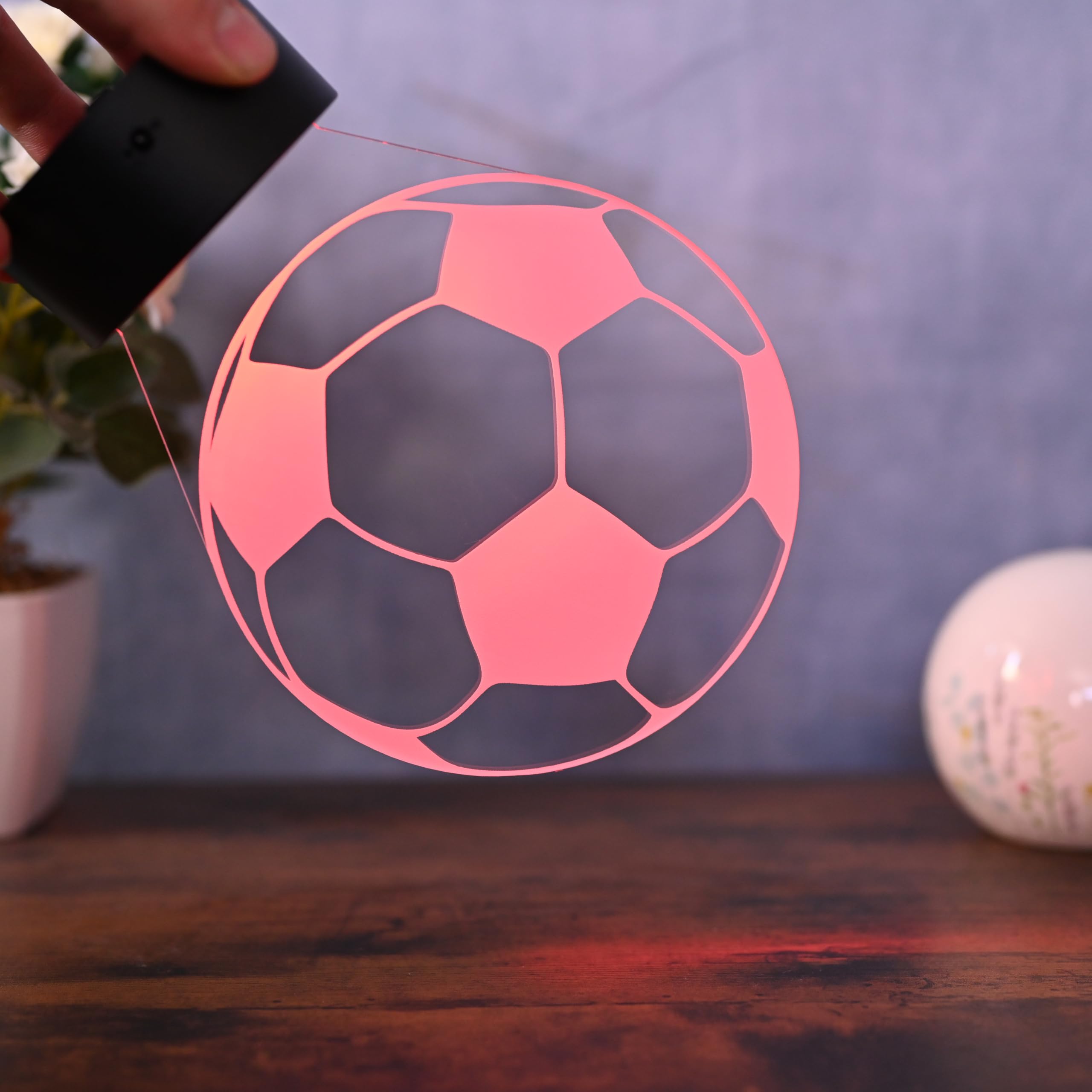 Lampa LED do piłki nożnej – sportowa dekoracja i lampka nocna dla piłkarzy, fanów i trenerów – pomysł na prezent dla mężczyzn, młodzieży i dzieci, światło klubowe