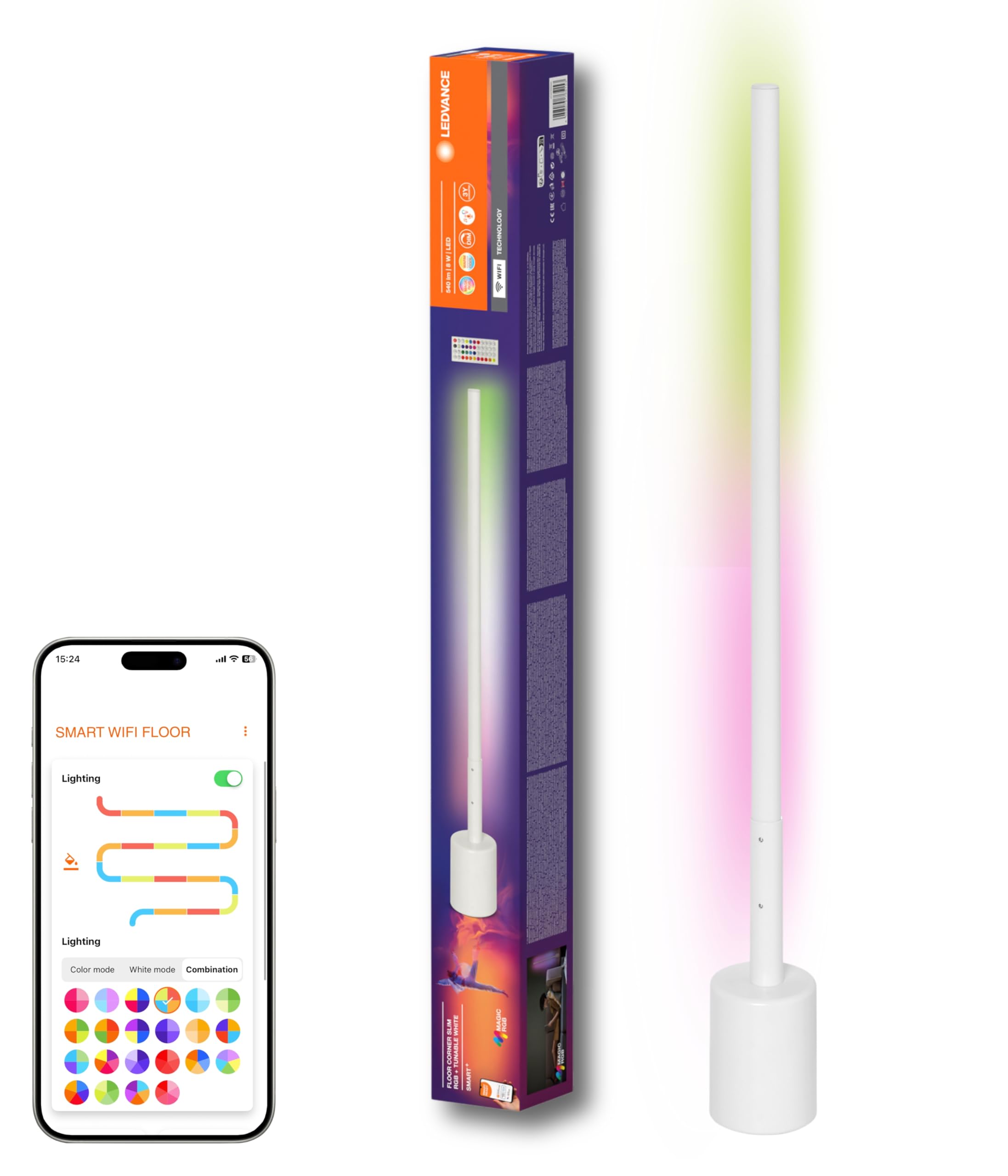 Lampada Da Terra LEDVANCE SMART+ WiFi: Luce Bianca E Colorata Regolabile, 20W, 1710lm, Controllo App