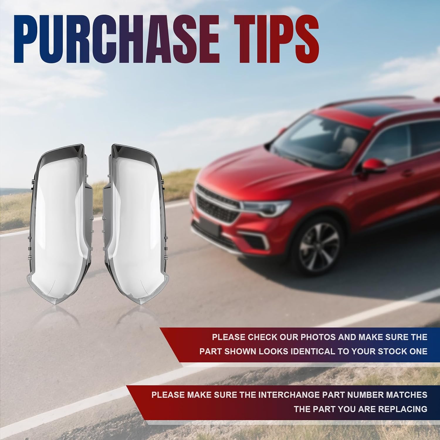 AUTOKAY New Left Right Front Headlight Lens Headlamp Cover Fits for BMW X3 E83 2004-2010