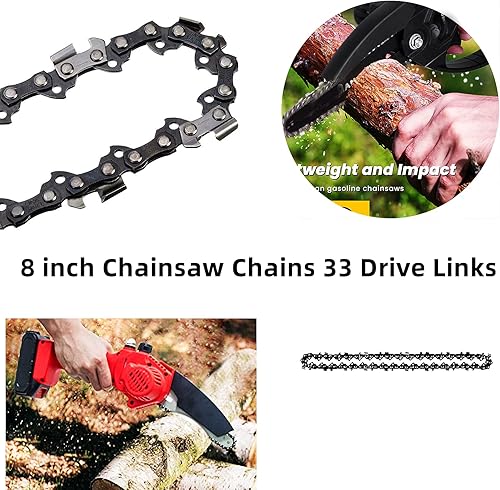 Miniatura 3 de ZLIANGQ - Paquete de 2 cadenas de motosierra de 8 pulgadas para Oregon S33, Sun Joe SWJ800E SWJ806E, Greenworks 20302 20192, Portland 62896, Wen
