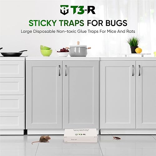 Miniatura 6 de T3-R Trampas adhesivas de pegamento para ratones y ratones  Tablas de pegamento para ratones e insectos  Trampas de pegamento desechables no tóxicas