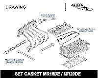 Vista 6 de Junta de cubierta de válvula 13270-5TA0A + Juego de junta de colector de admisión 14035-EL00A Compatible con Nissan Versa, Juke, Sentra, Altima, Nv
