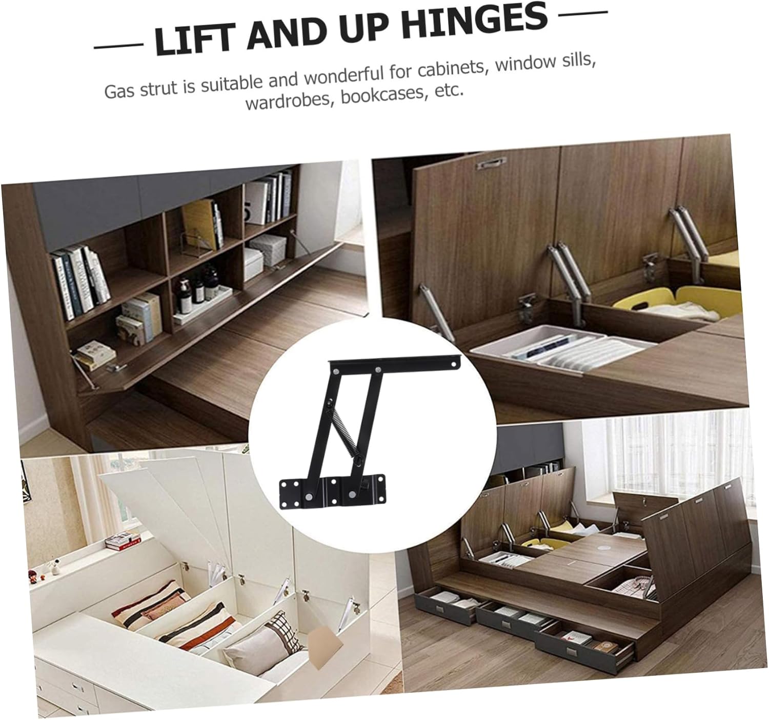 Alipis 2pcs Folding Lift up Top Mechanism for Coffee Table Adjustable Height Hinge Spring Rack Fitting Compact Design for Space-Saving Storage Versatile Usage for Living Room Furniture