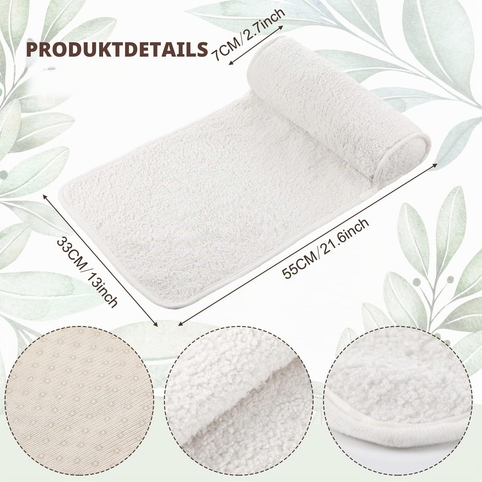Weysat Nackenkissen für Liegestuhl, Kopfkissen, verstellbar, Plüschkissen, Nackenrolle, rutschfestes Fleece, Couch, Nackenkopf, Stützkissen für Reisen, Zuhause, Liegestuhl, Sofa, Sessel (beige)