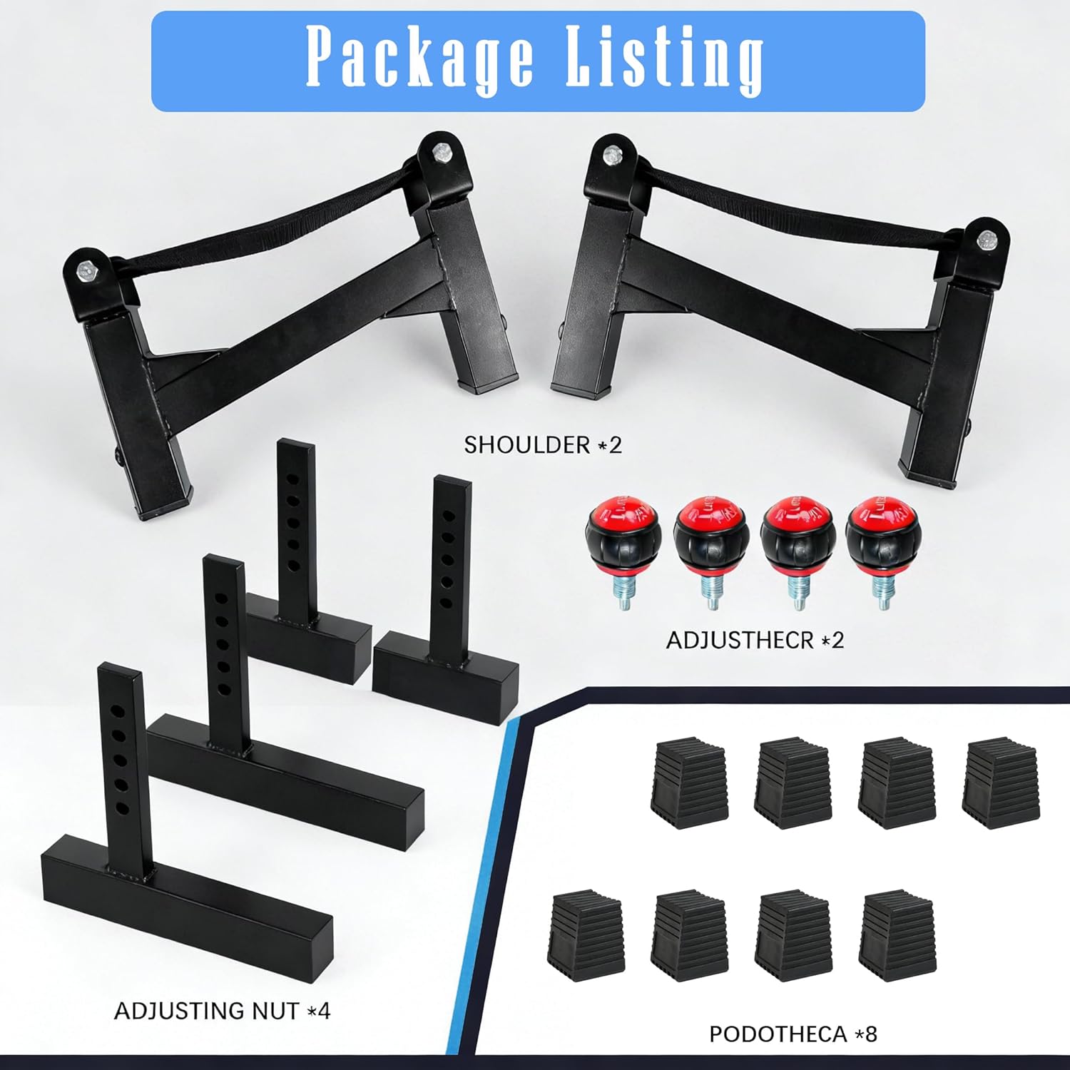 Deadlift Jack Barbell Stand, Carbon Steel Made, Load and Unload 880lb Barbell Plates with Noise Reduction Rubber Feet for Deadlift Exercise, Weight Training, Home Gym