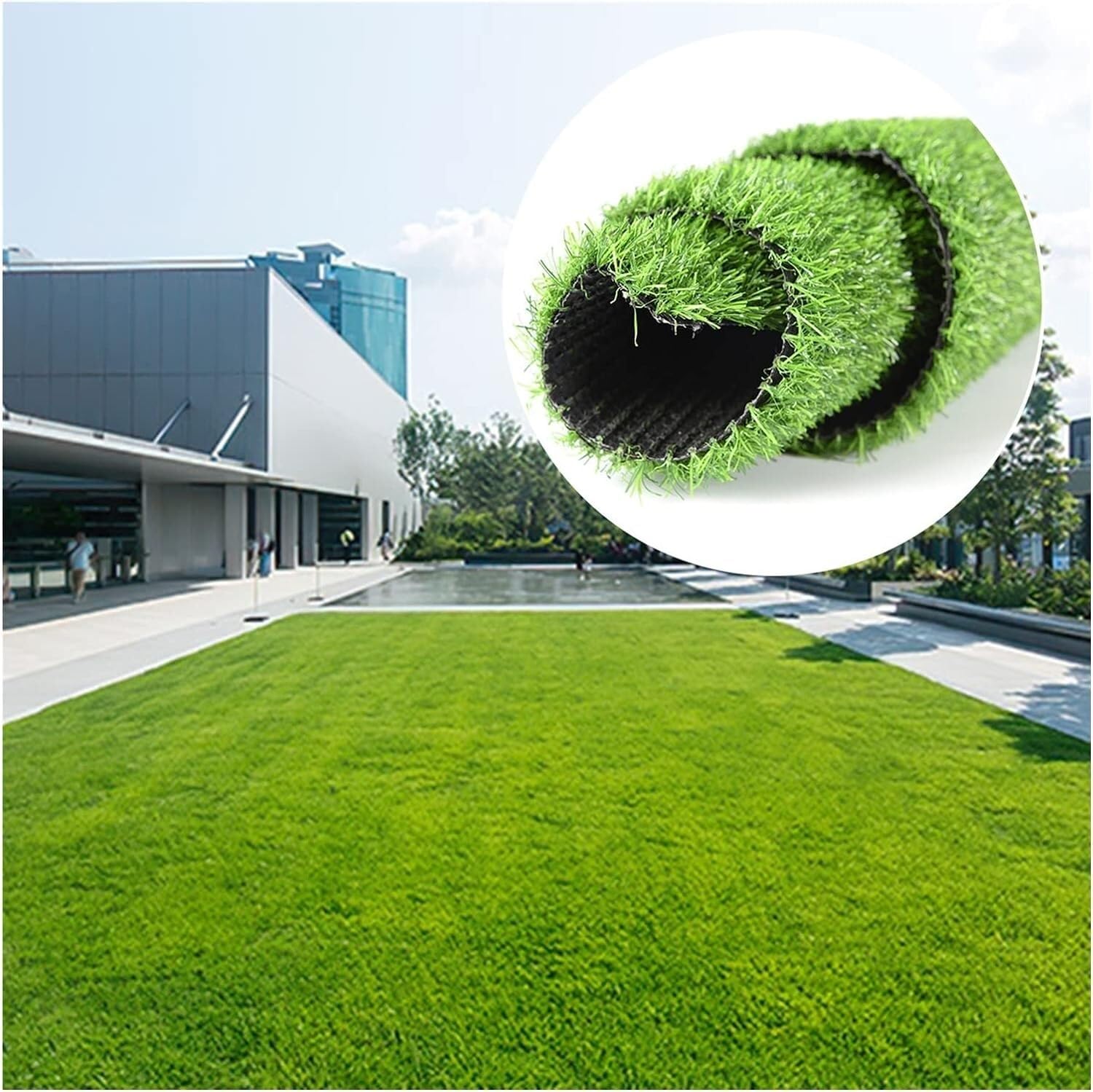 Tappeto in Erba Sintetica, Tappeto in Erba Artificiale di Alta qualità Spesso 2 cm - Erba Sintetica ritagliabile per Giardino e Prato, Retro in plastica, Tappeto in Erba Finta Resi