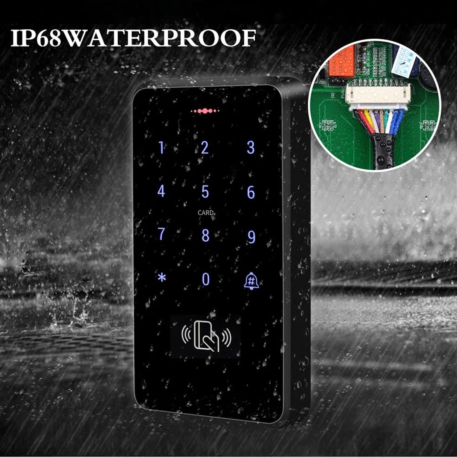 Zestaw do systemu kontroli dostępu do drzwi wodoodpornych IP68 Zestaw klawiatury RFID Zasilanie 180KG Elektryczne zamki do drzwi magnetycznych do domu(Kit7 (180KG L))