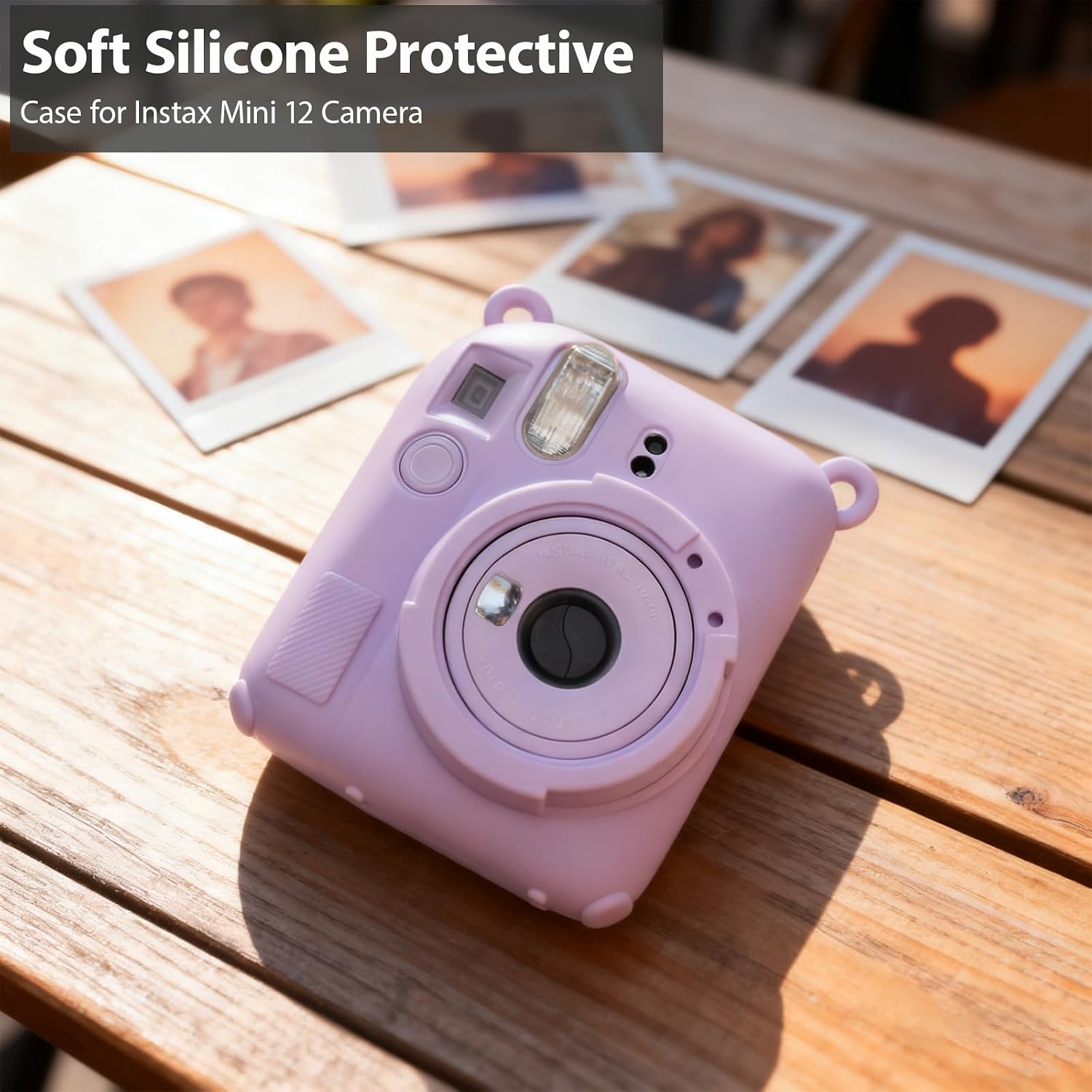 Case for Fujifilm Instax Mini 12 Camera Accessories, Instax Mini 12 Camera Soft Silicone Protective Case, Slim Fit Sleeve with Removable Lens Cover, Lightweight, Anti-Scratch (Light Purple) image 4