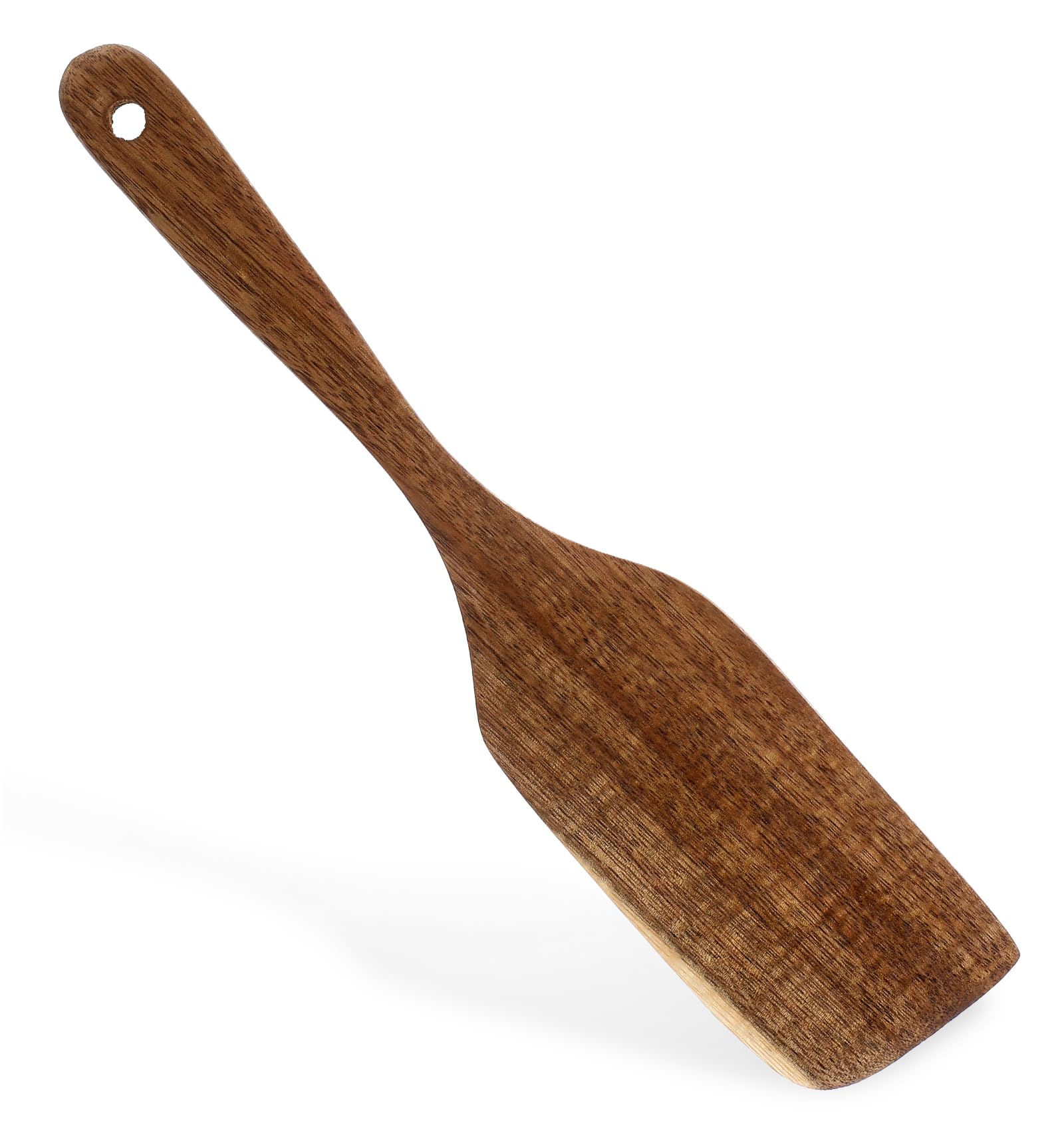 Wooden Spatula for Cooking, Wooden Cooking Spoons 12 Inch Acacia Wood Rectangular Spatula, Kitchen Spoon Pancake Turner Scraper Spurtle Long Fish Spatulas